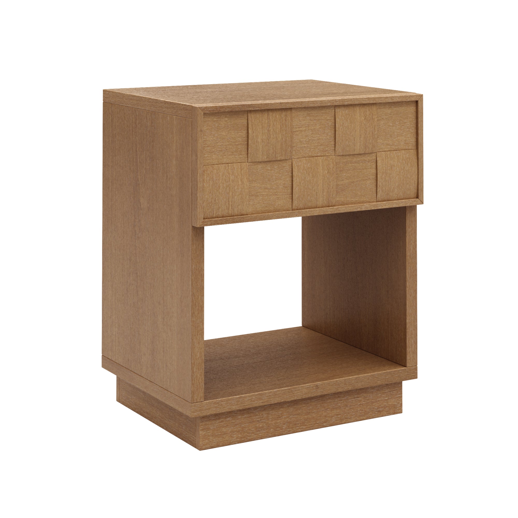 Iris 22 in. W Mid-Century Modern Rounded Wood 1-Drawer Nightstand with Drawer, Bedside Table for Bedroom or Living Room