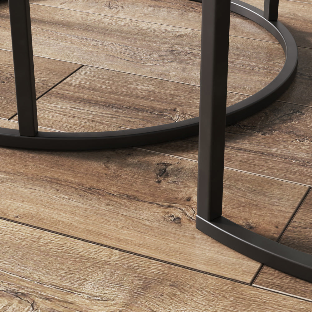 Stella Round Nesting Coffee Table Metal Frame Nathan James