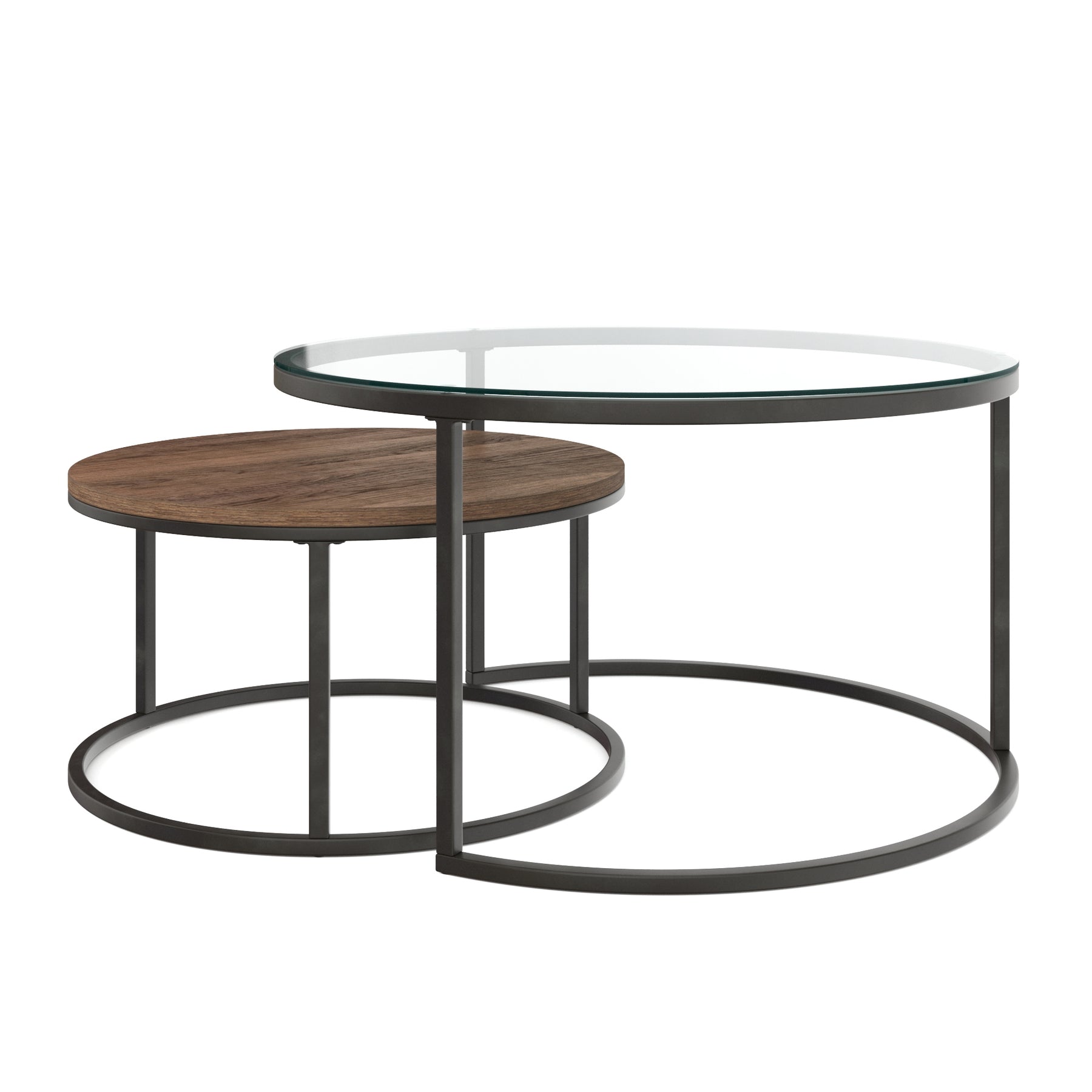 Stella Round Nesting Coffee Table Metal Frame Nathan James