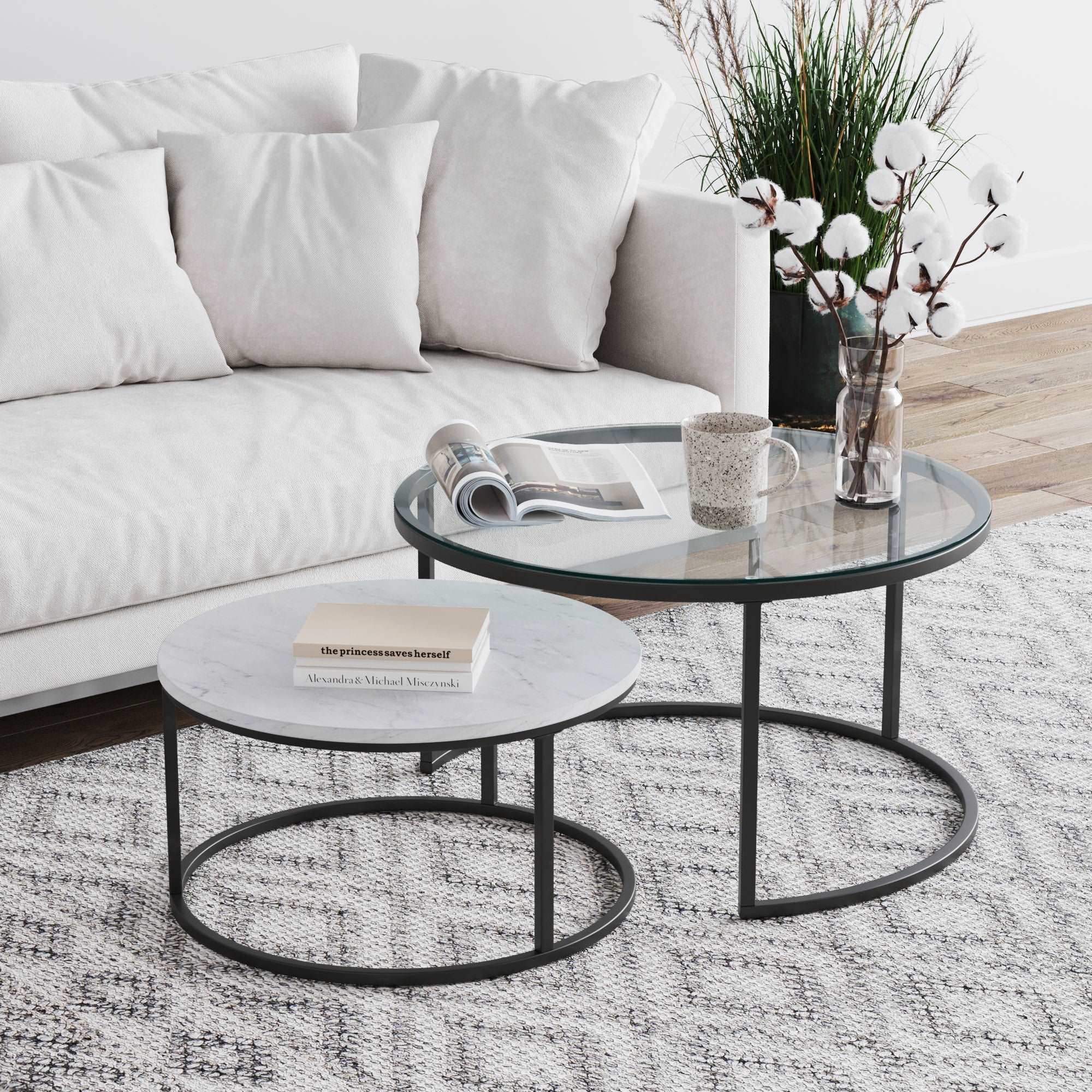 White Round Cocktail Table