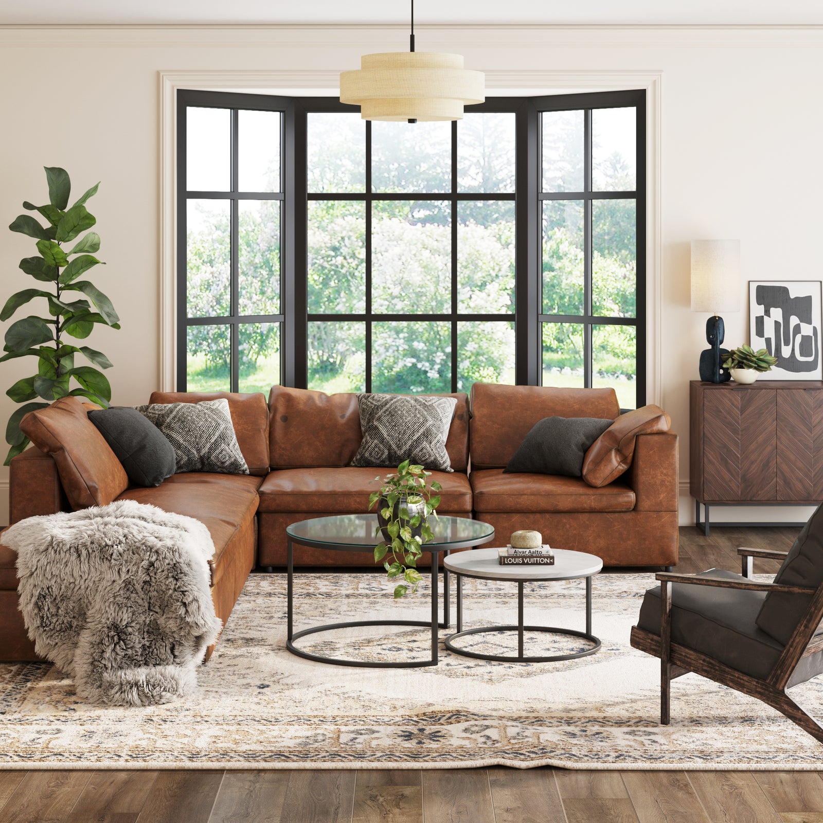 Stella Round Nesting Coffee Table Metal Frame Nathan James