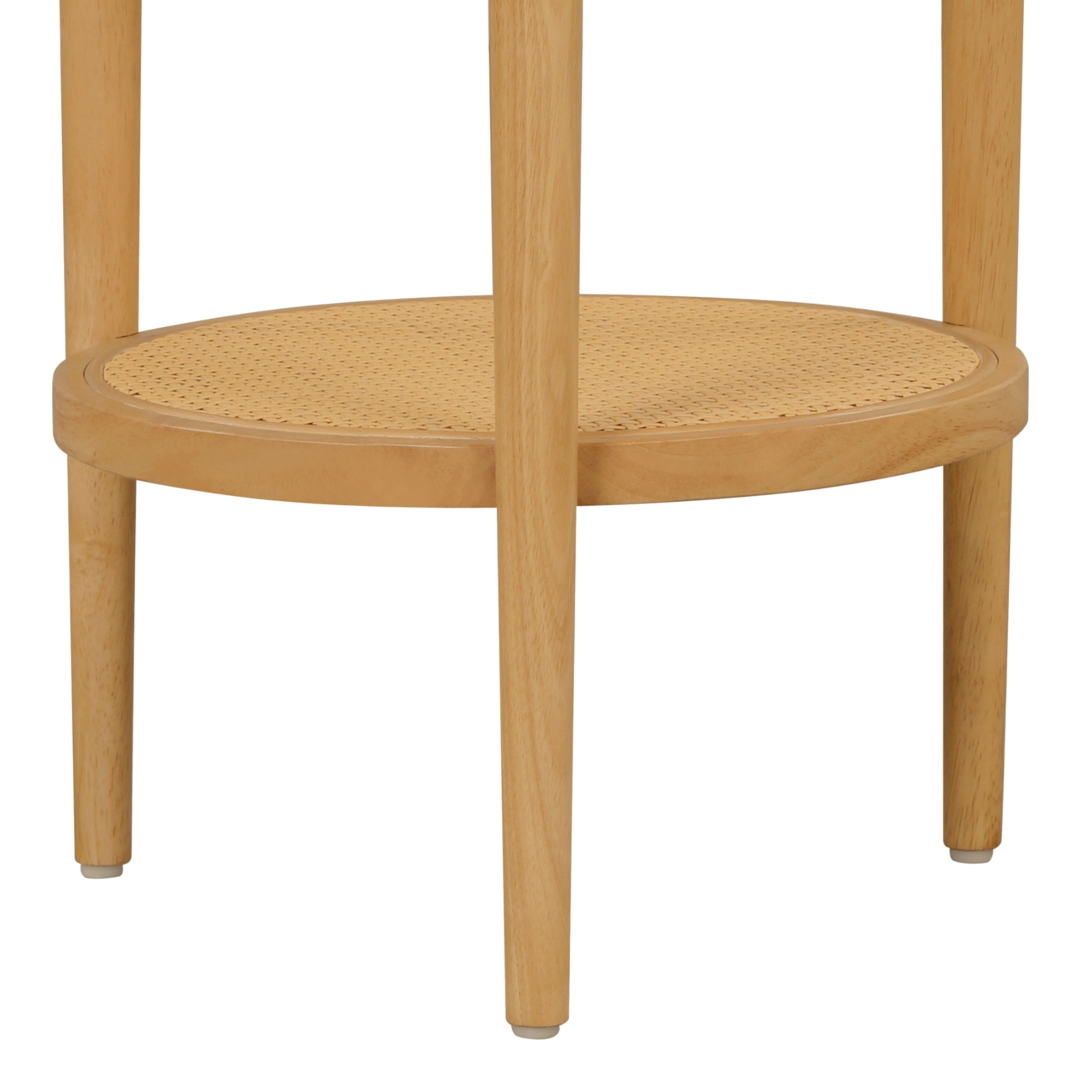 Wood & Rattan Round End Tables - Thumbnail 4