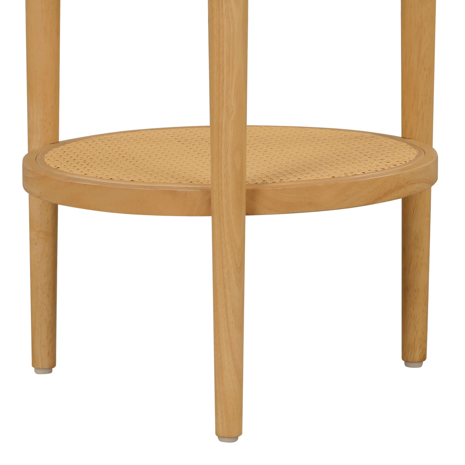 Boho Sonia Rattan Round Wood Side End Table Warm Pine | Nathan James