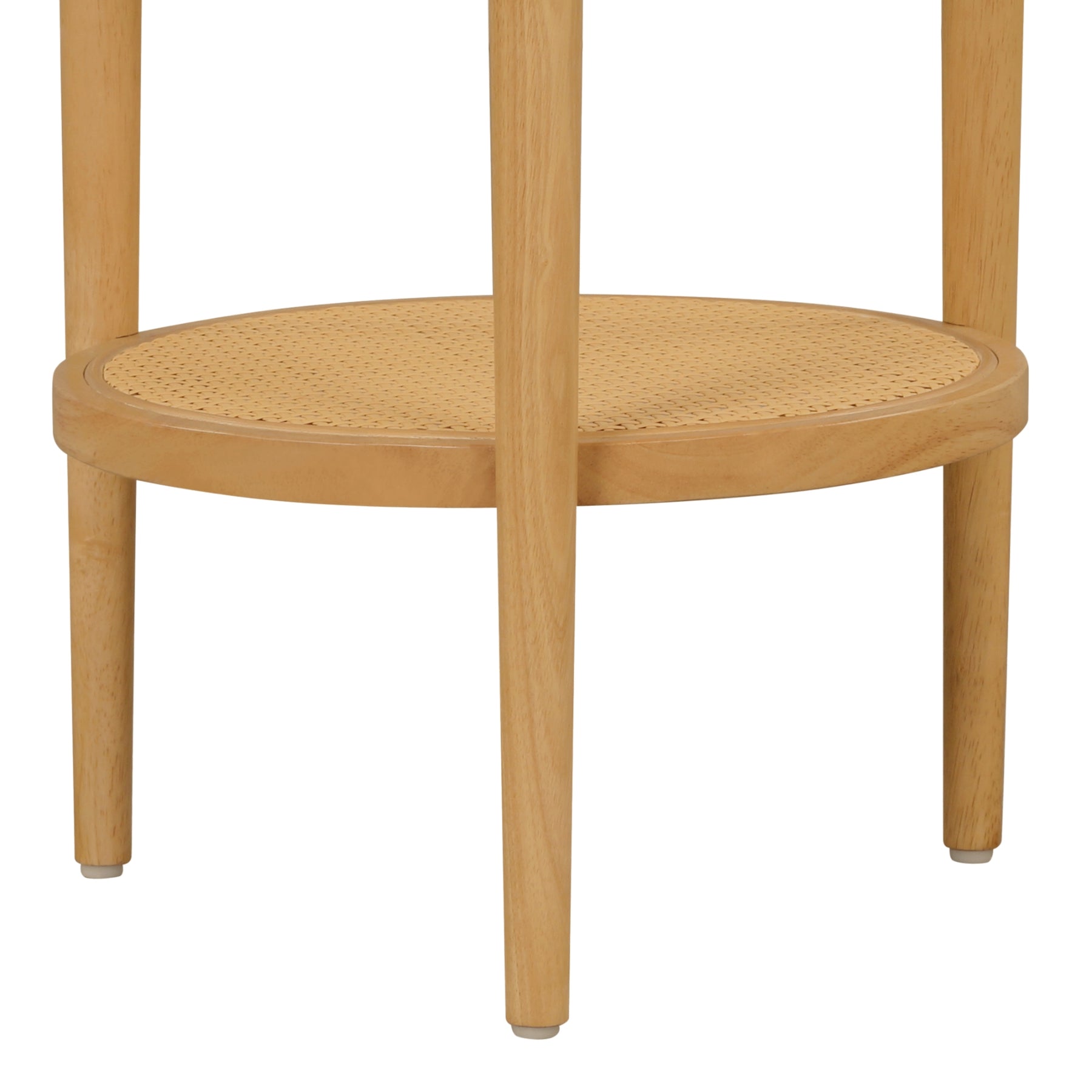 Boho Sonia Rattan Round Wood Side End Table Warm Pine | Nathan James