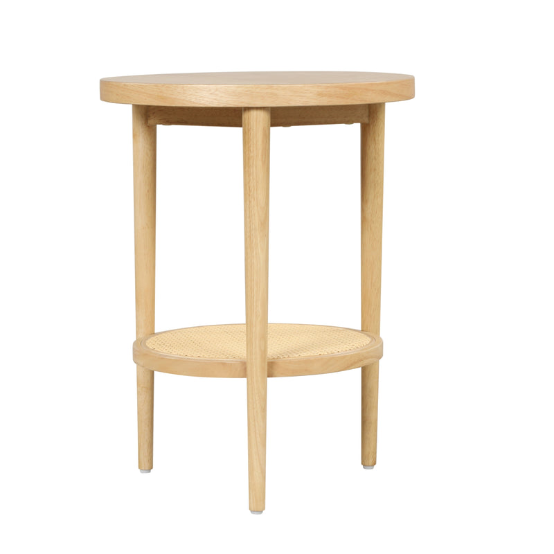 Sonia Rattan Round Boho Wood Side End Table | Nathan James