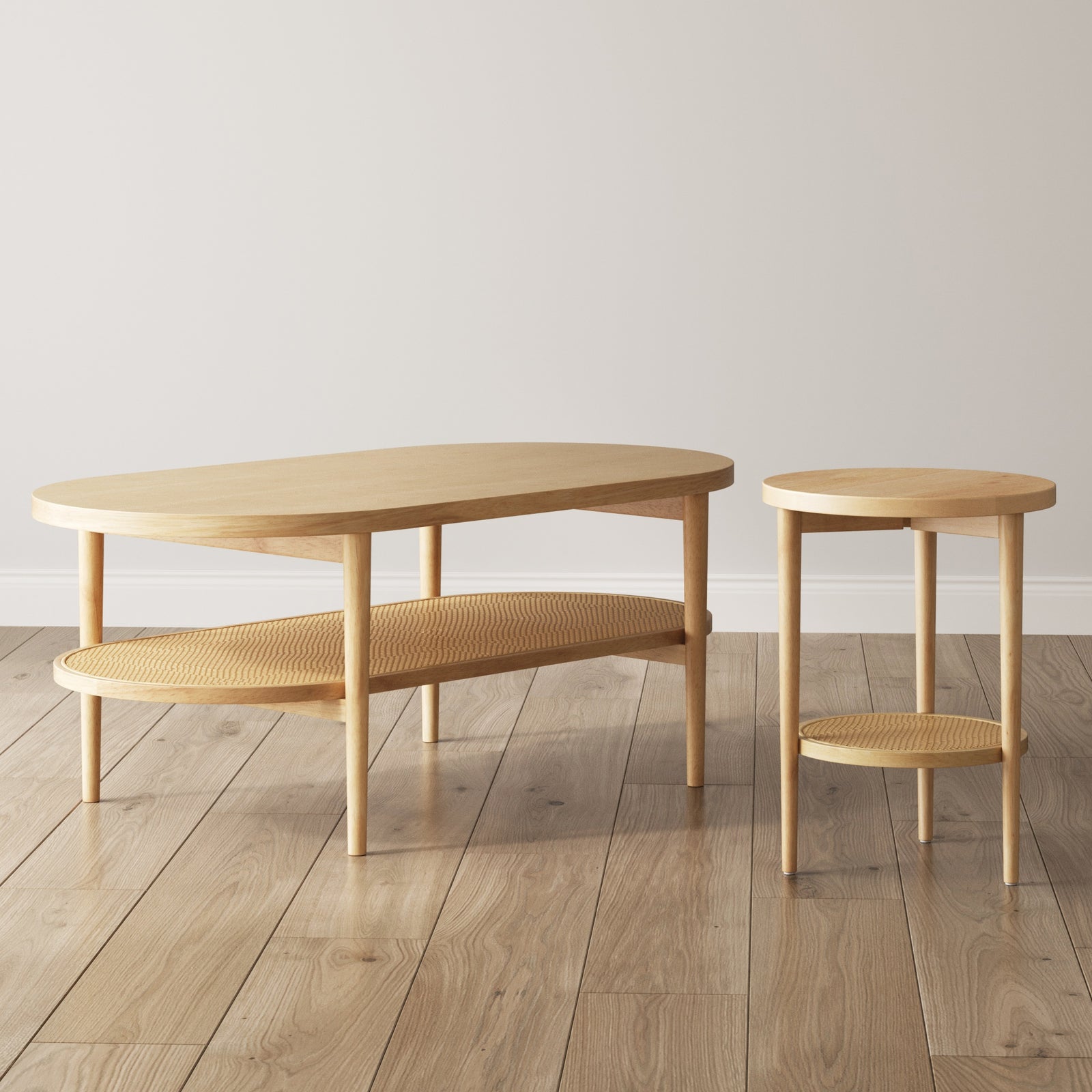 Boho Sonia Rattan Round Wood Side End Table | Nathan James