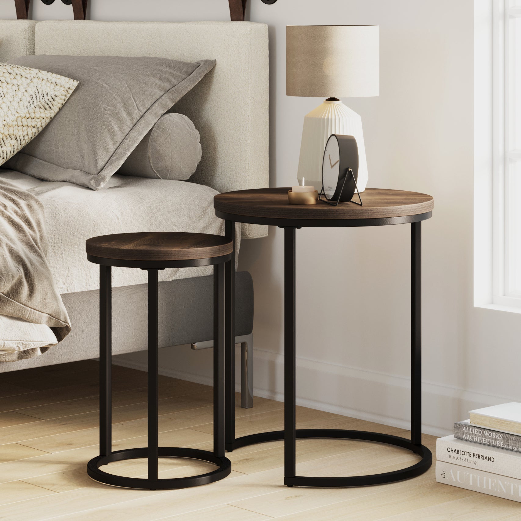 Nesting Round End Table Set - Thumbnail 4