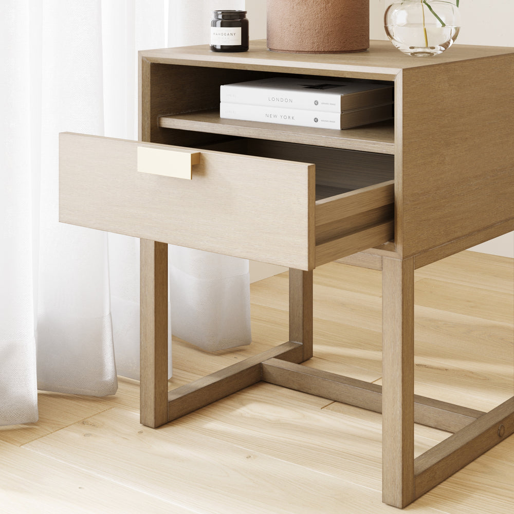 Luke Modern Wood Nightstand with Storage Drawer | Nathan James