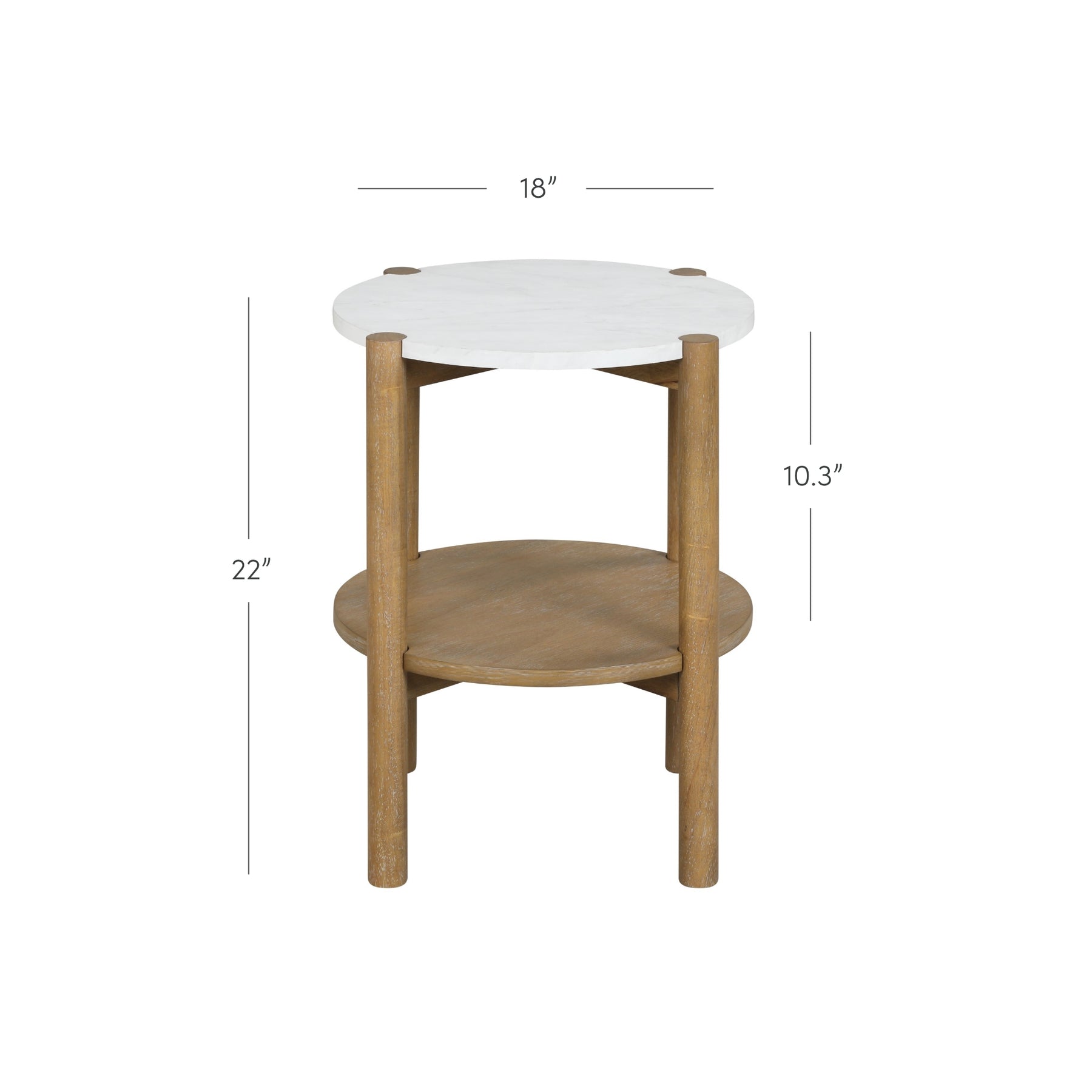 Tucker MidCentury Light Brown End Table Faux Marble Nathan James