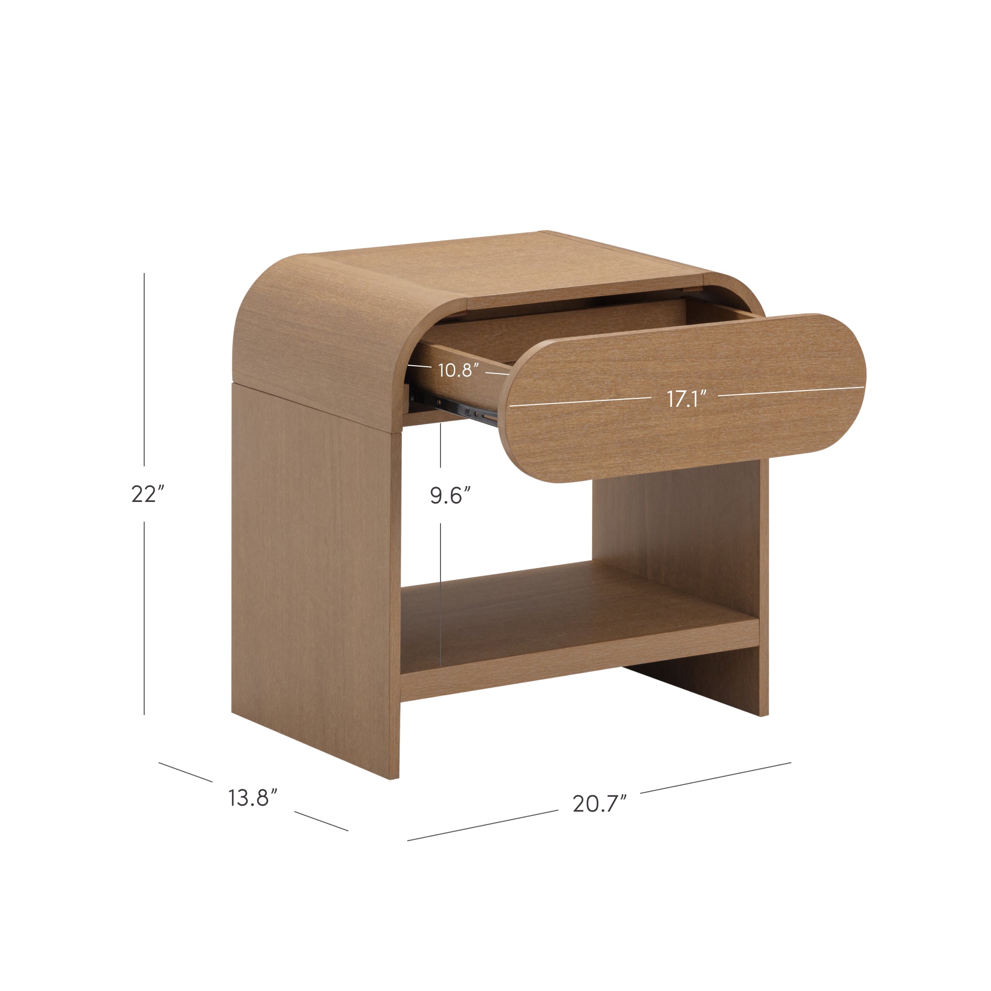 Iris Mid Century Modern Wood Arched End Table Set of 2 | Nathan James