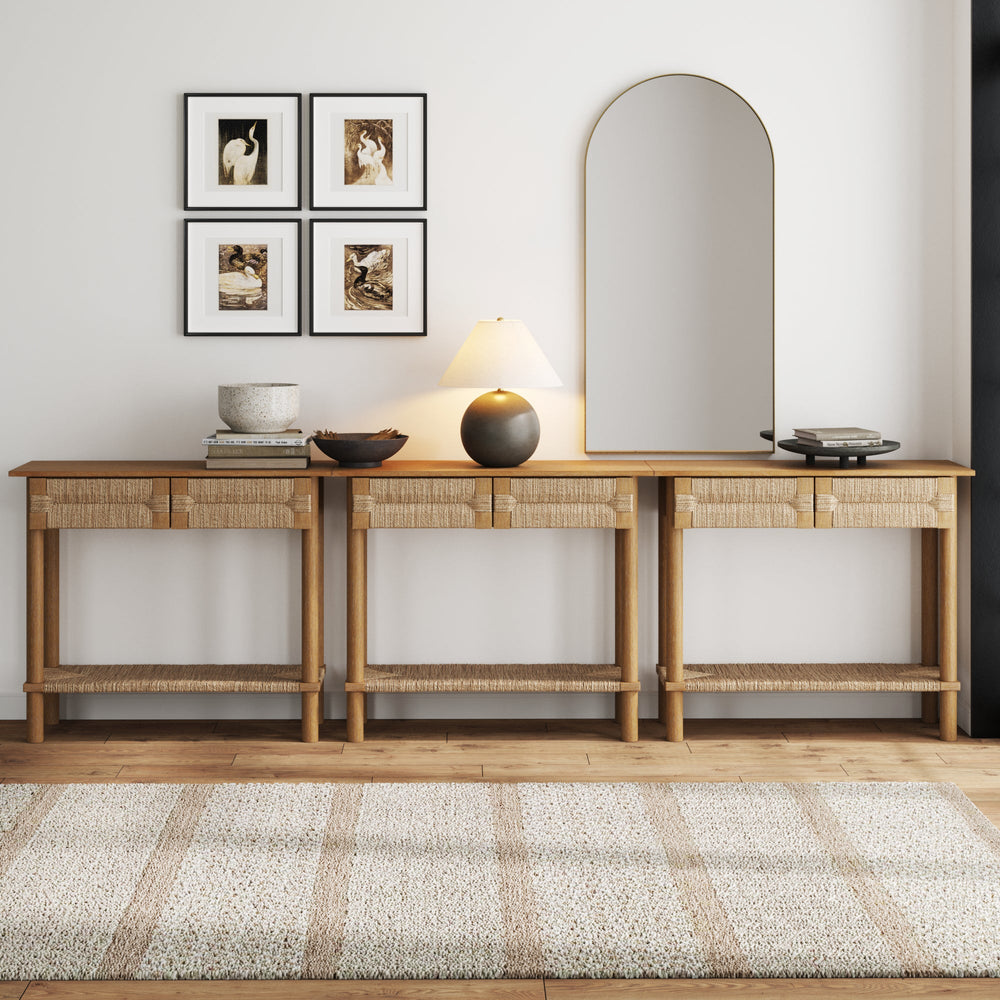 Beacon Boho Wood Light Brown Console Table Set of 3 | Nathan James