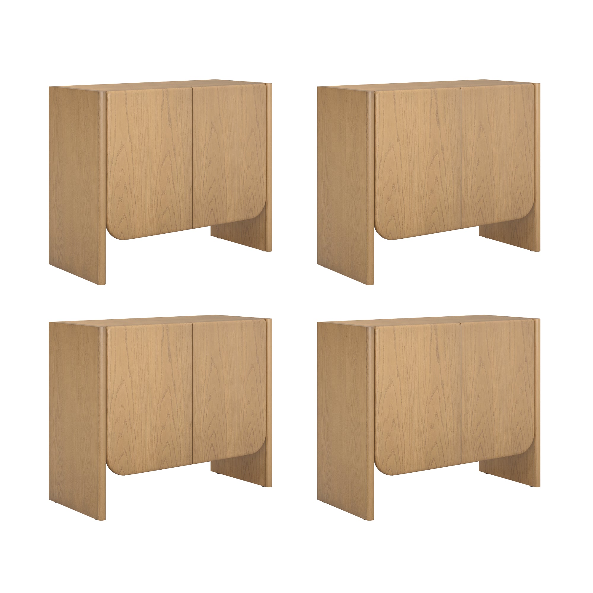 Rounded Wood Accent Cabinet or Large Credenza - Thumbnail 4