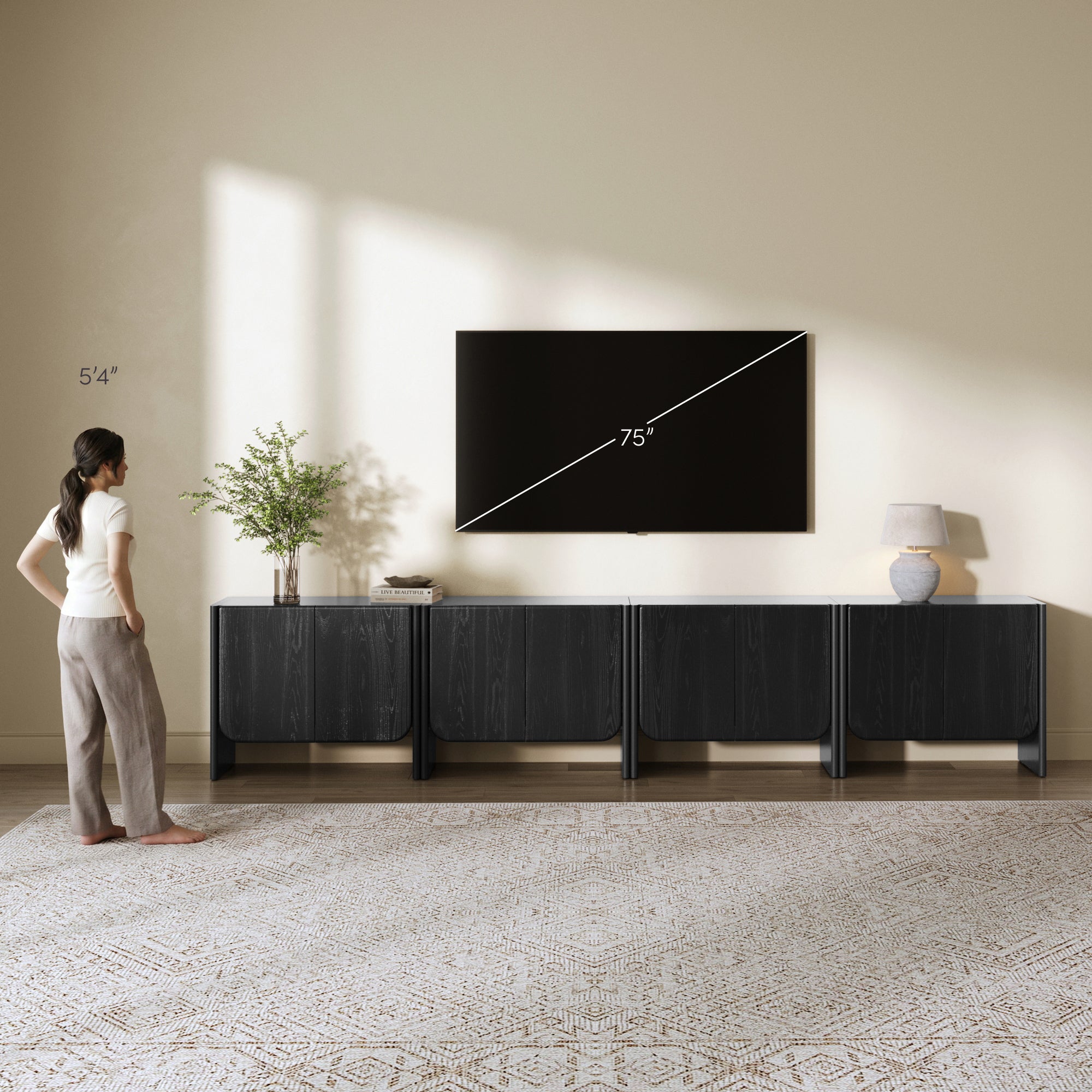 【値下げ】Cittta Acre Michael Young ブラック Jacala Credenza Black Oak Set of 4 | Nathan James