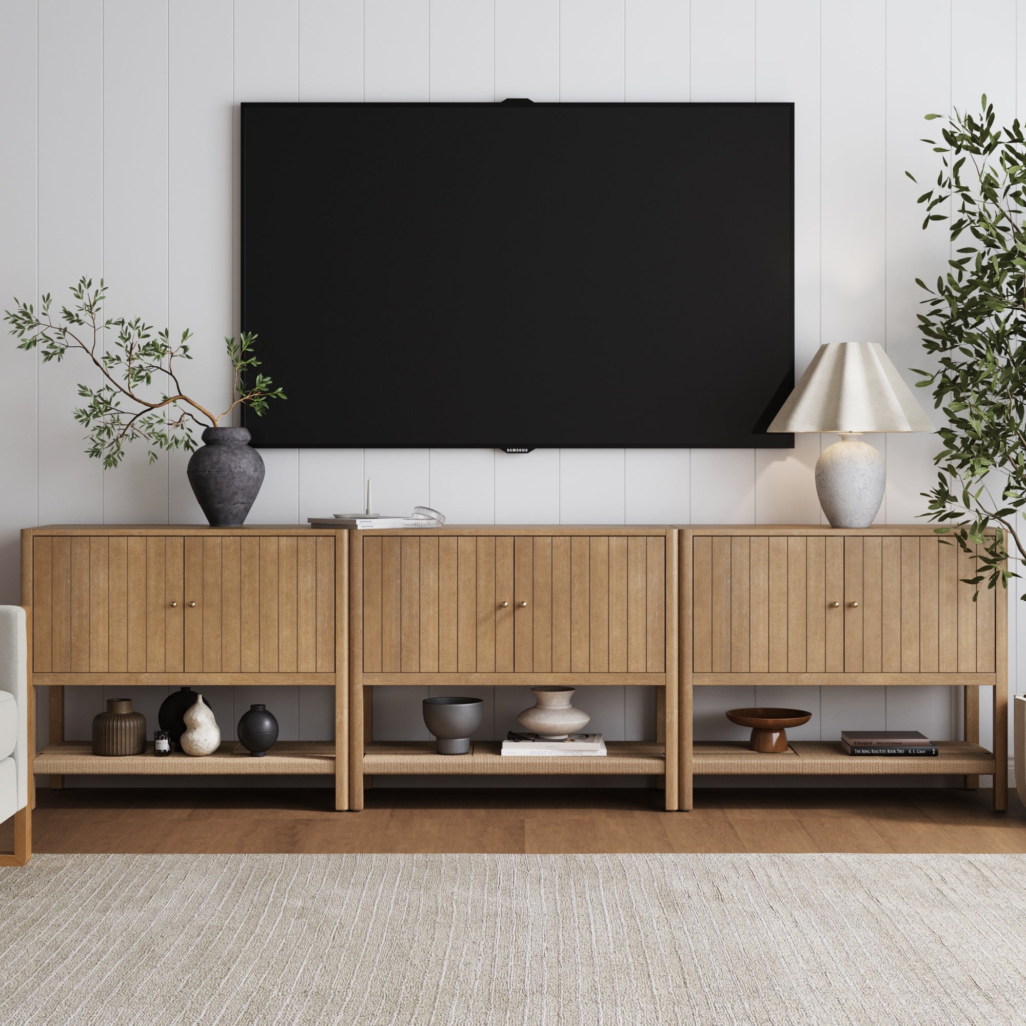 Meads Mid-Century Grooved Door Storage Cabinet | Nathan James