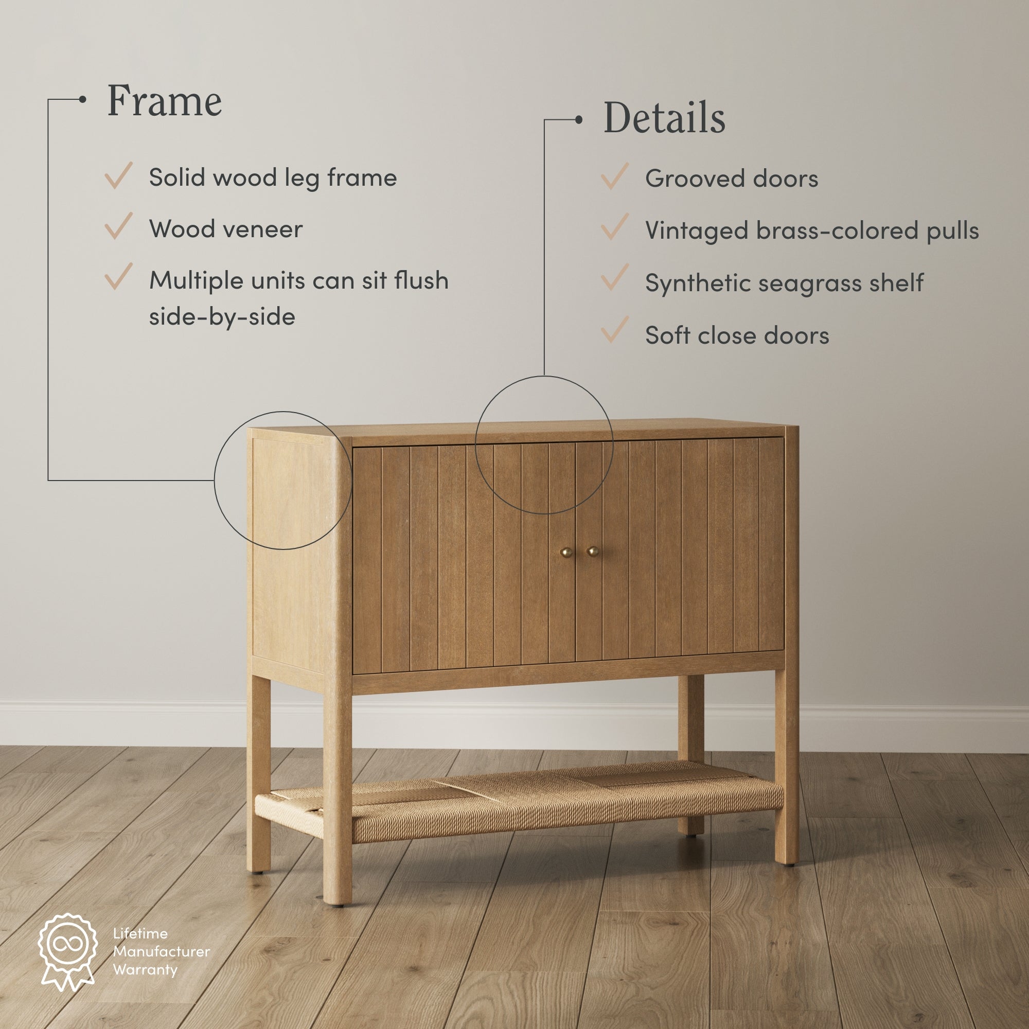 Meads Mid-Century Grooved Door Storage Cabinet | Nathan James