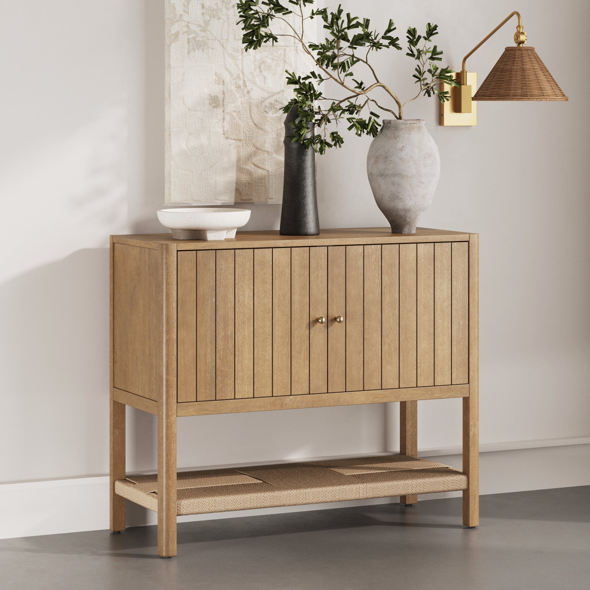 Meads Mid-Century Grooved Door Storage Cabinet | Nathan James