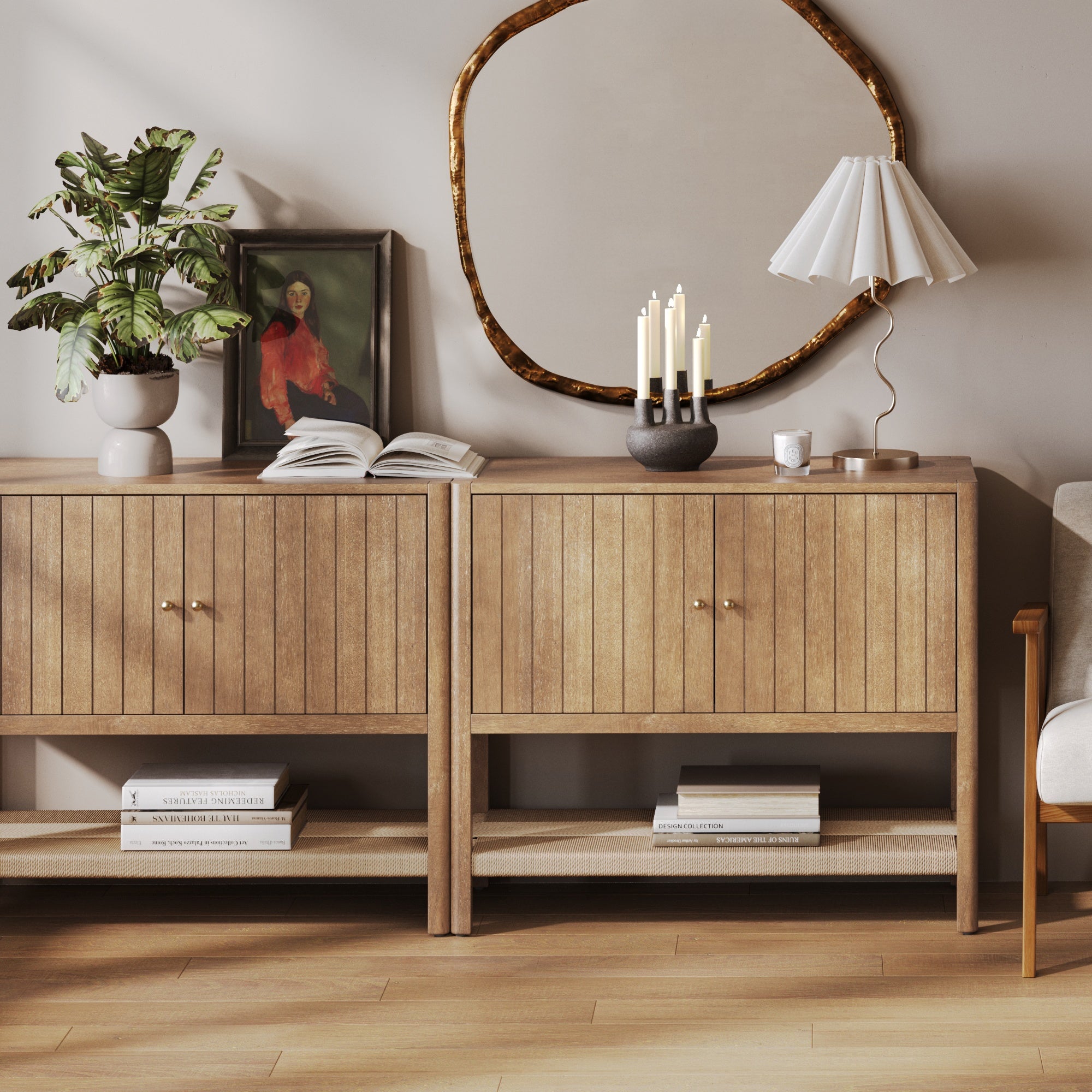 Meads Mid-Century Grooved Door Storage Cabinet | Nathan James