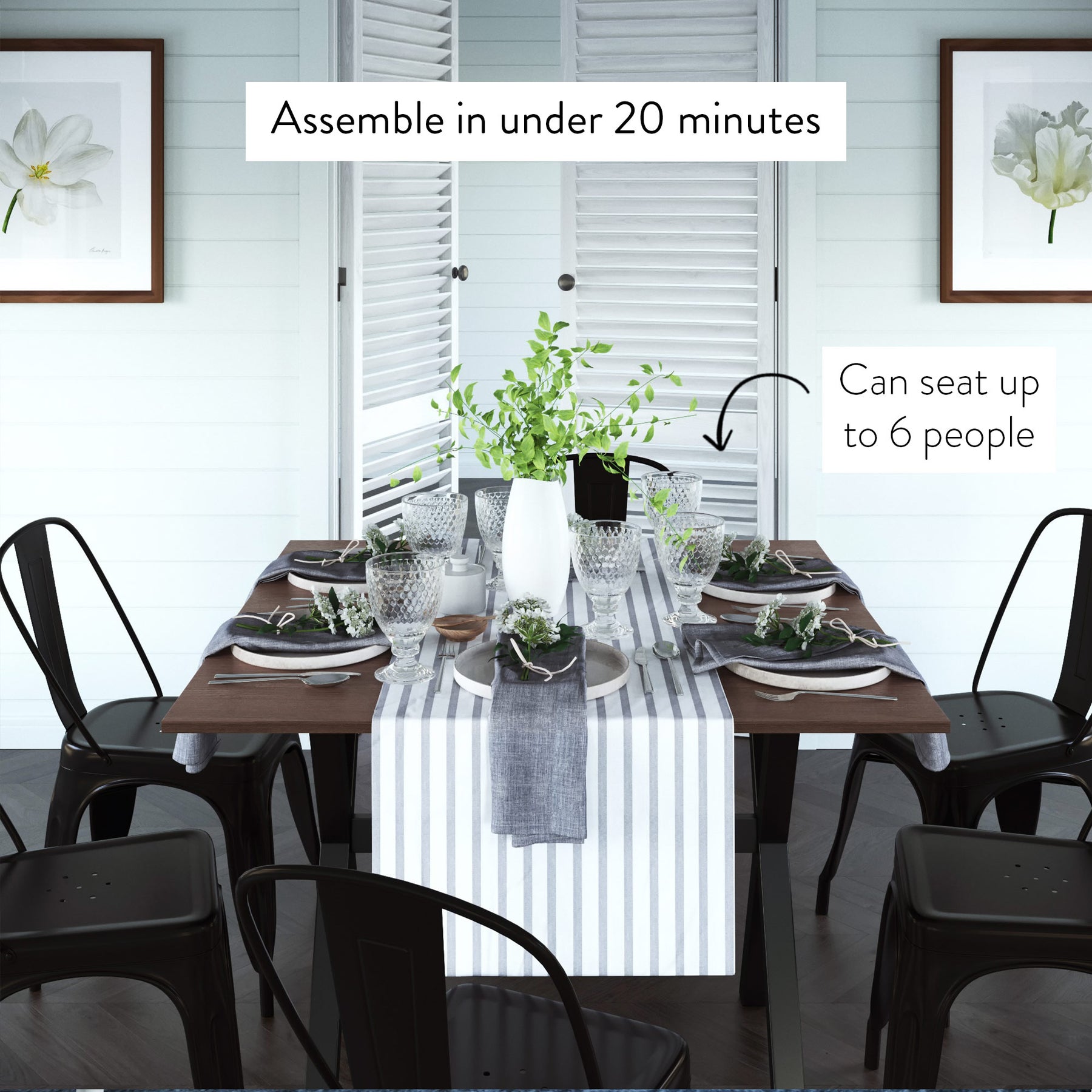 Kalos Farmhouse Wood Drop Leaf Dining Table Black Nathan James