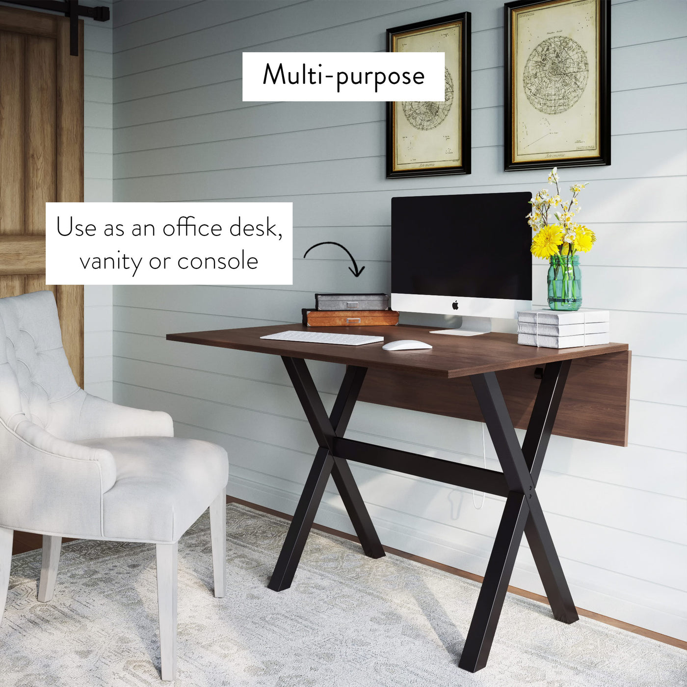 Kalos Rustic Farmhouse Wood Drop Leaf Dining Table Nathan James