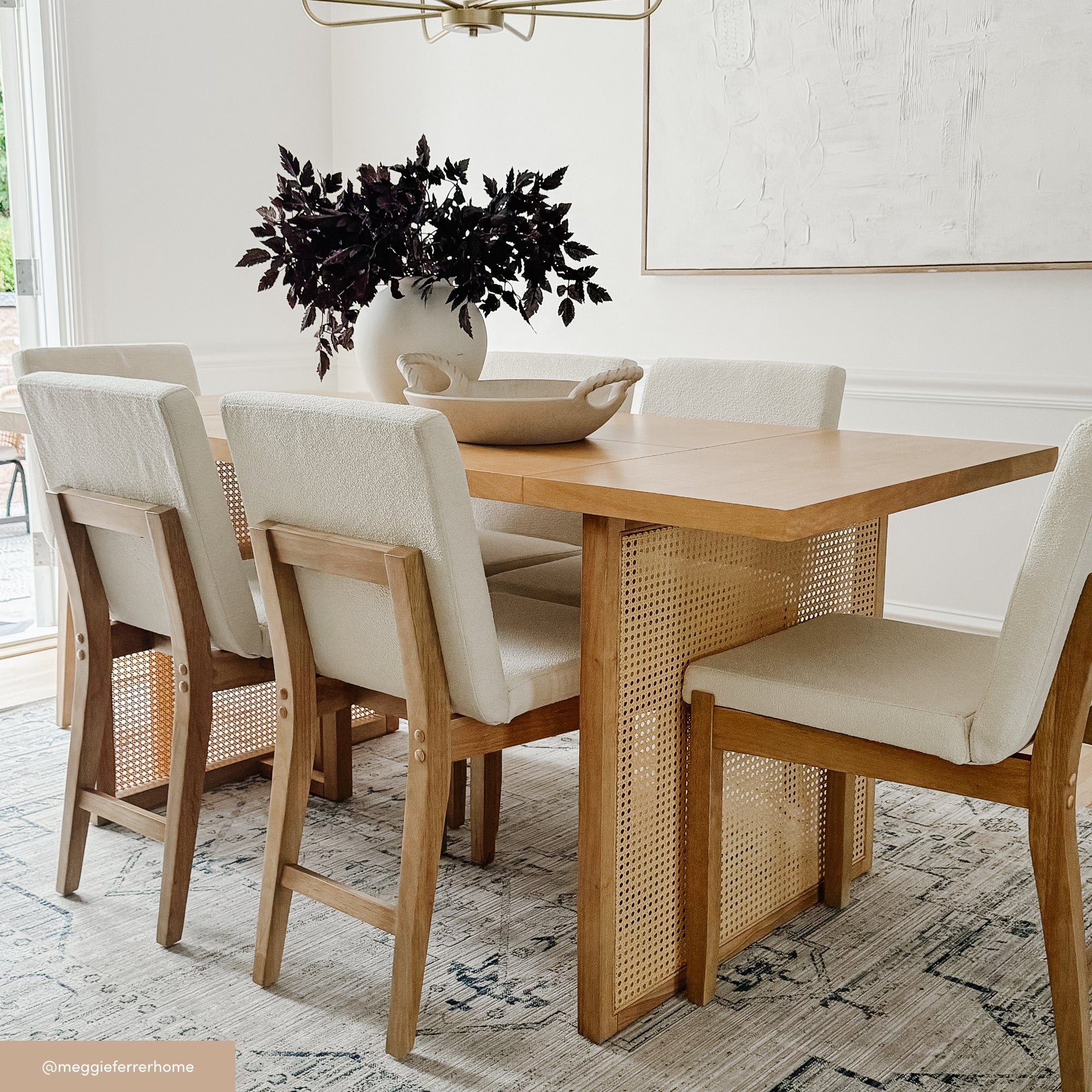 Willow Bohemian Natural Wood & Rattan Dining Table | Nathan James