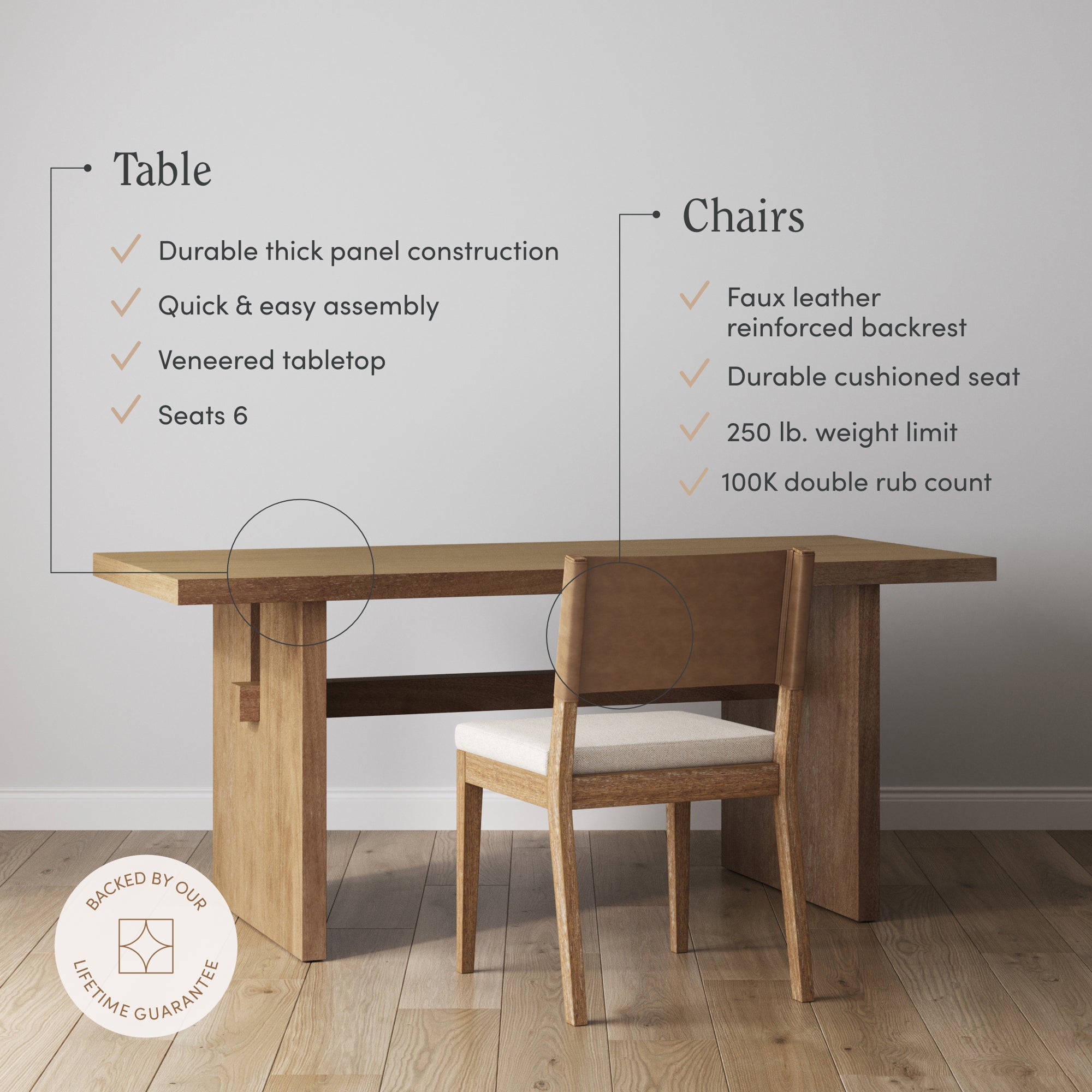Farmhouse Dining Set (4 Chairs) - Nathan James