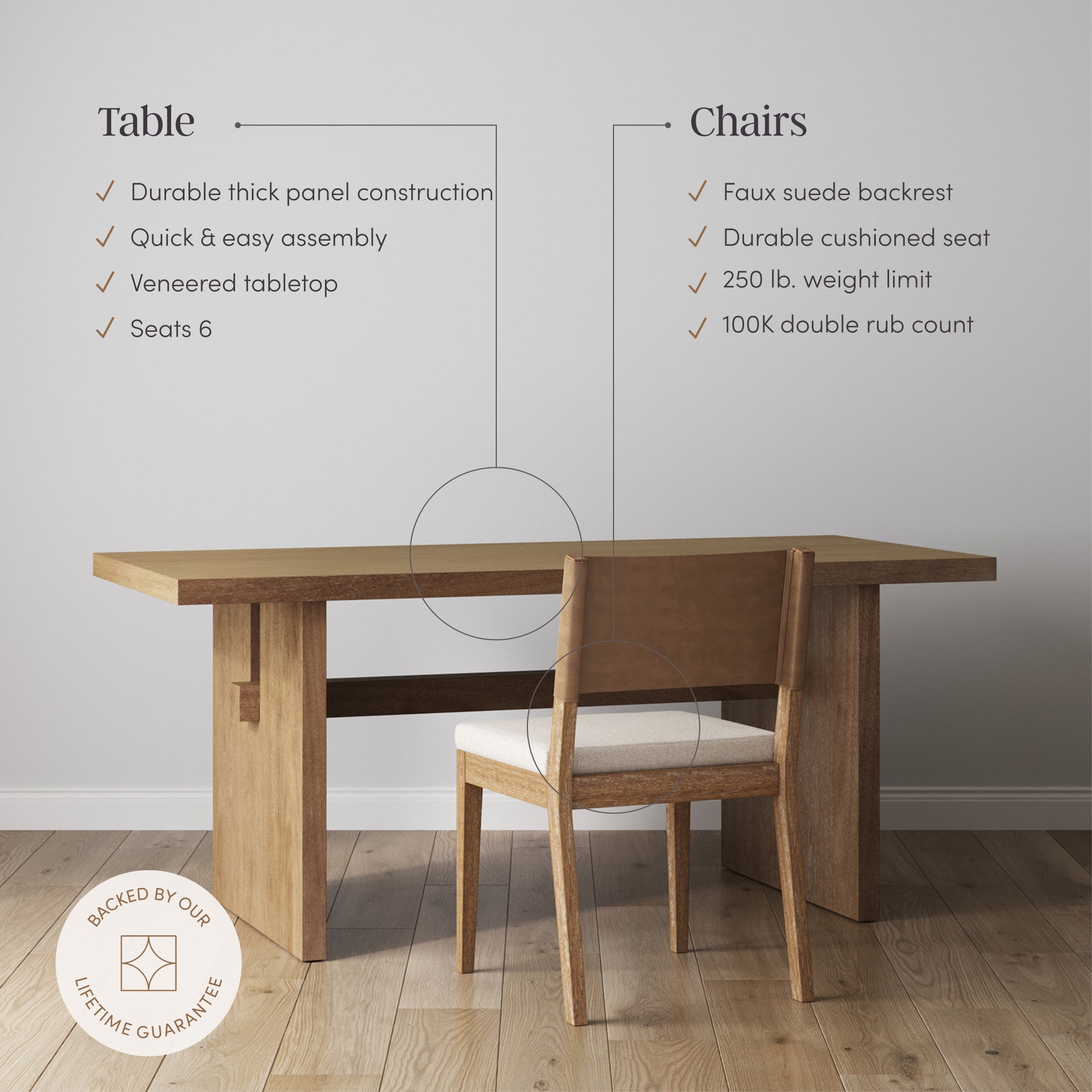 Farmhouse Dining Set (4 Chairs) - Nathan James