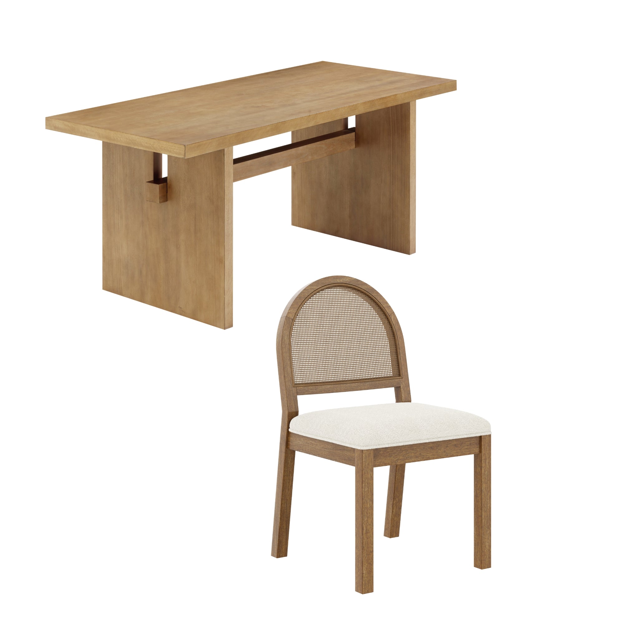 Bohemian Cane Dining Set - Thumbnail 2