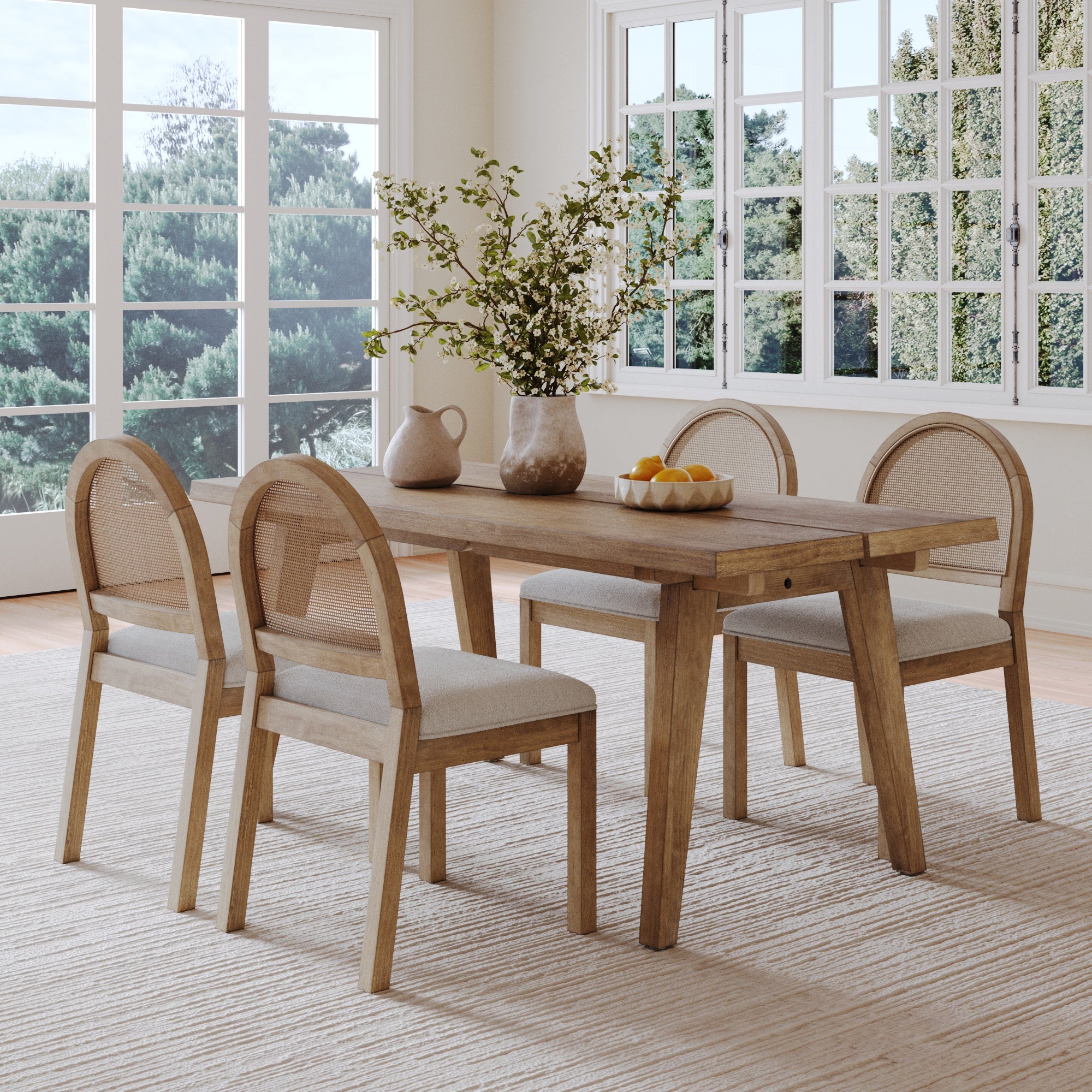 Natural Rattan Dining Table Set - Thumbnail 3