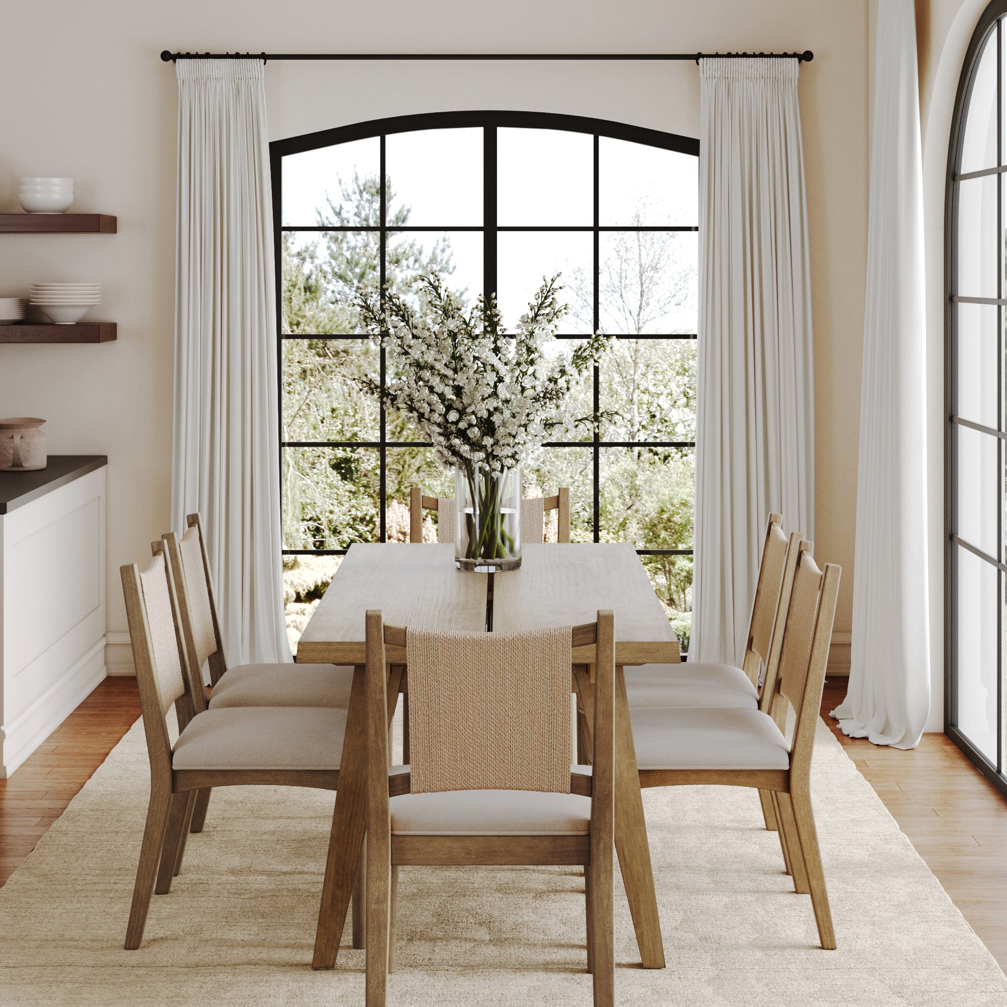 Bohemian Wooden Dining Table Set