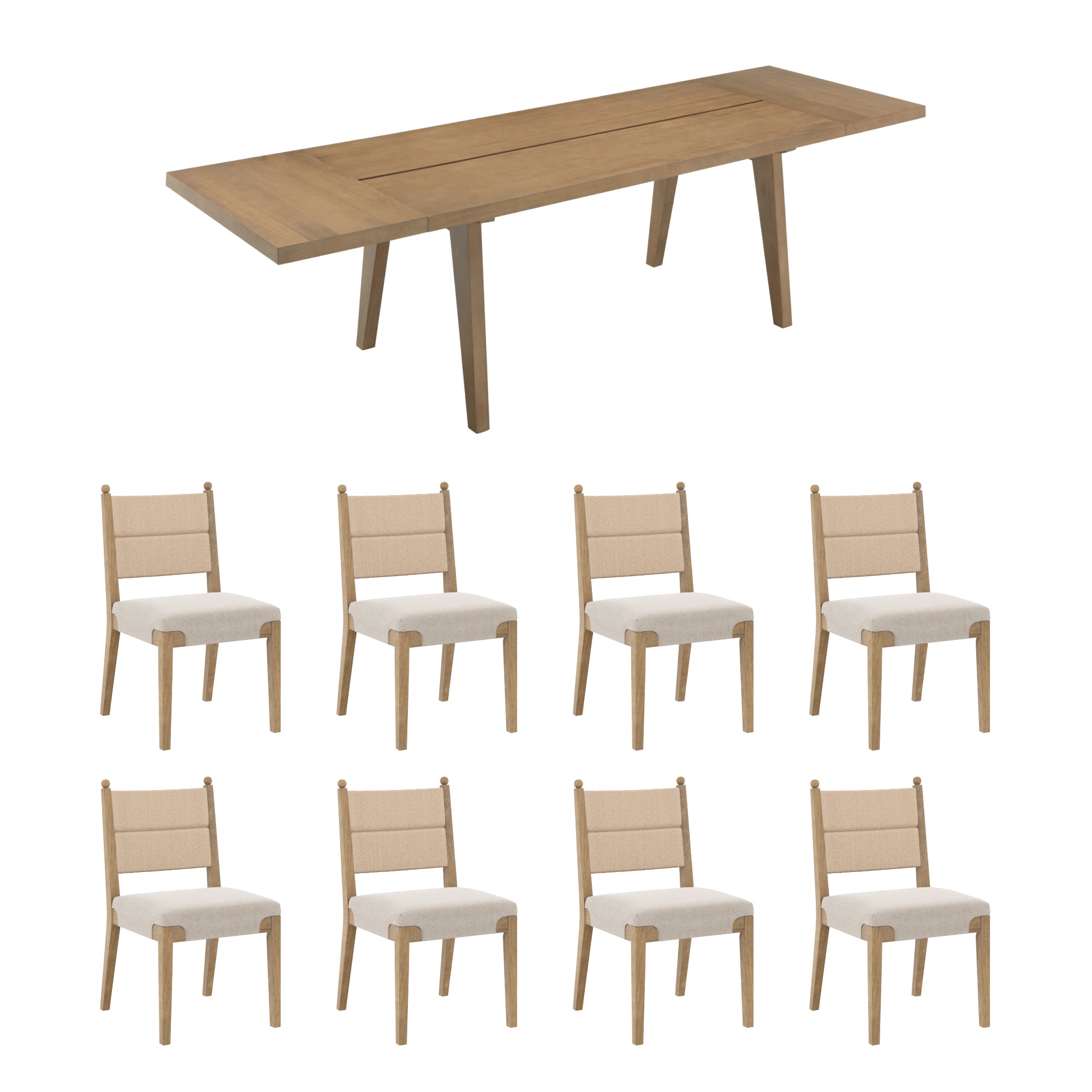 Andy Dining Set Seagrass 8 Chair Set | Nathan James