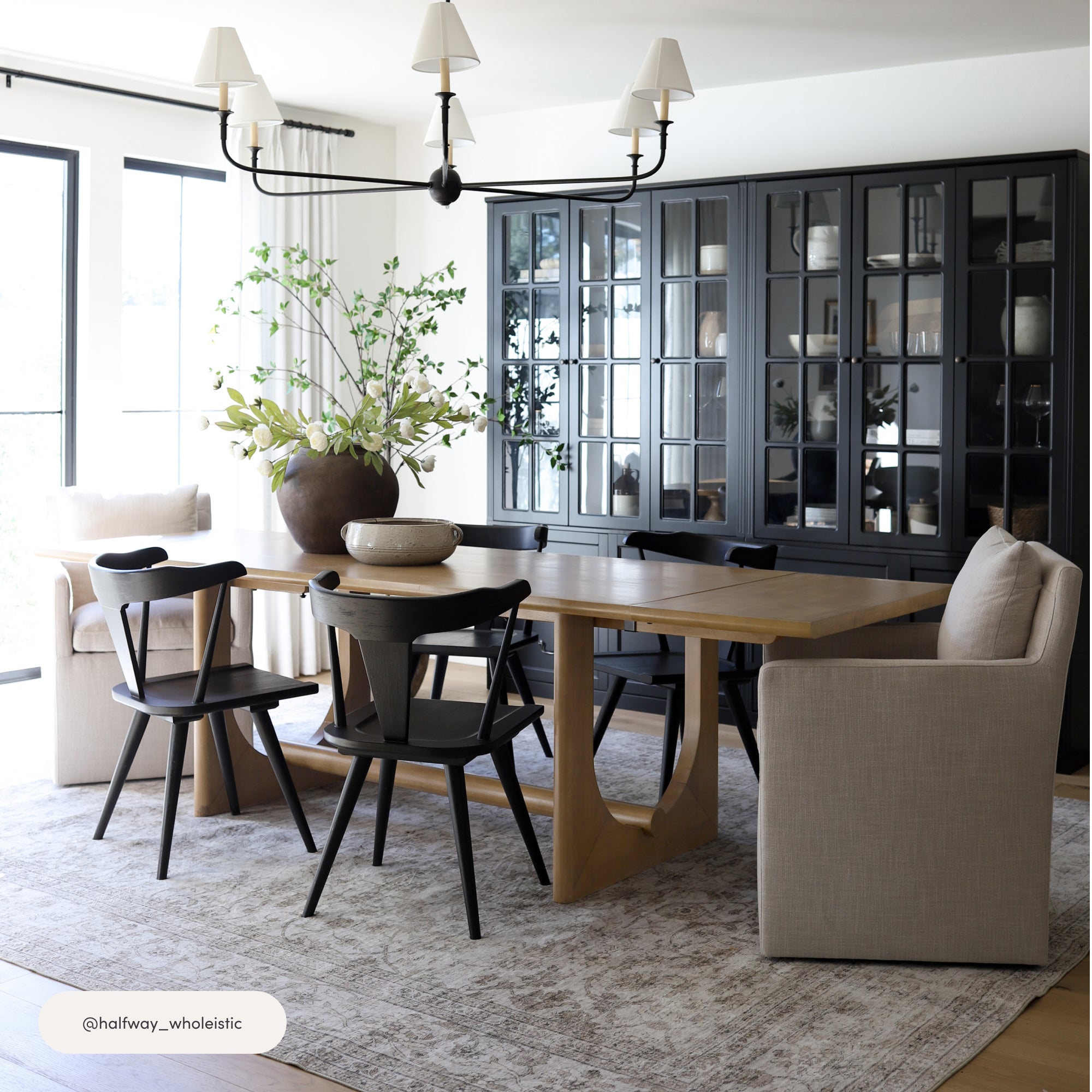 Solace Wood Dining Room Table with Leaf Extension for 8 | Nathan James