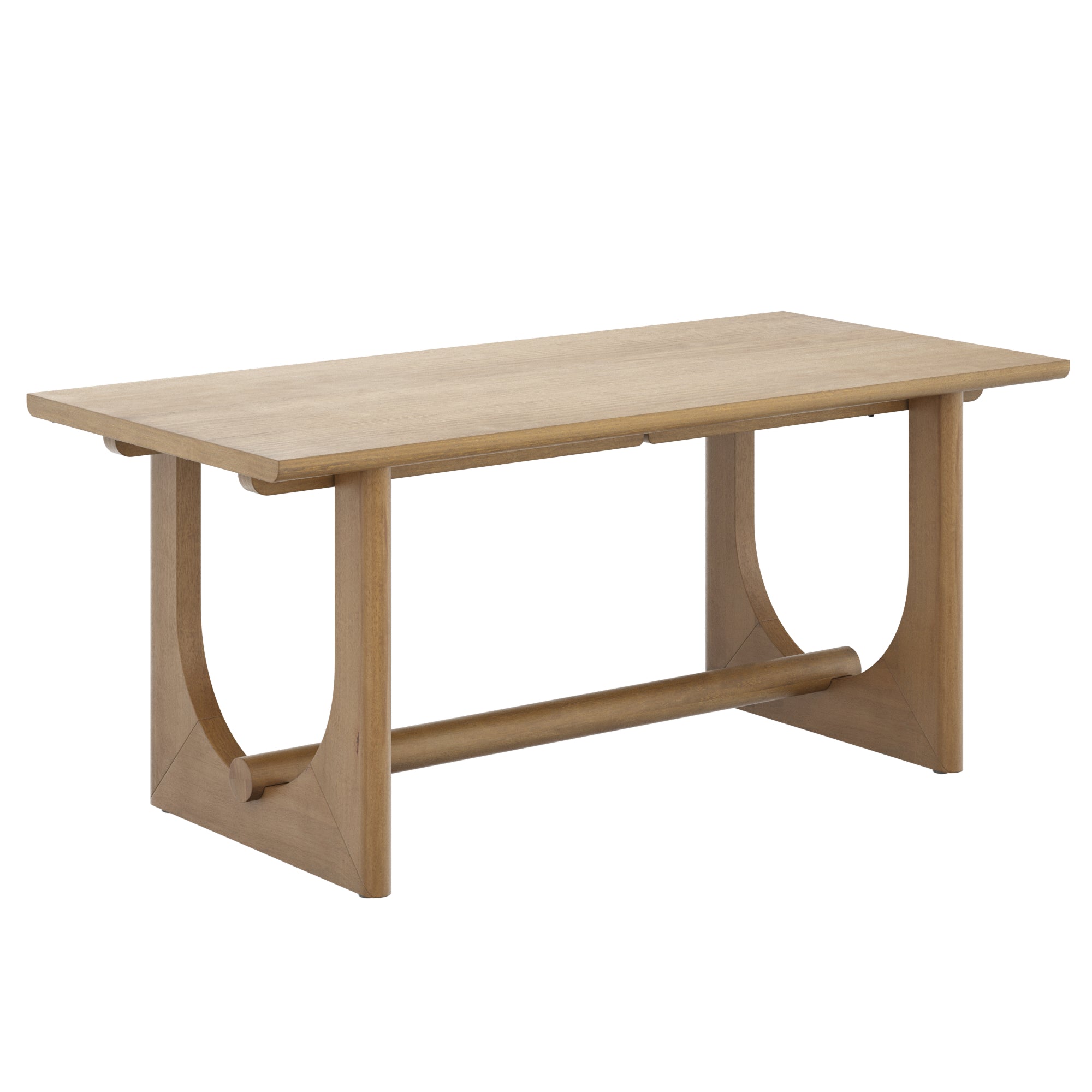 Wood Dining Table for 6 with U-Shaped Legs