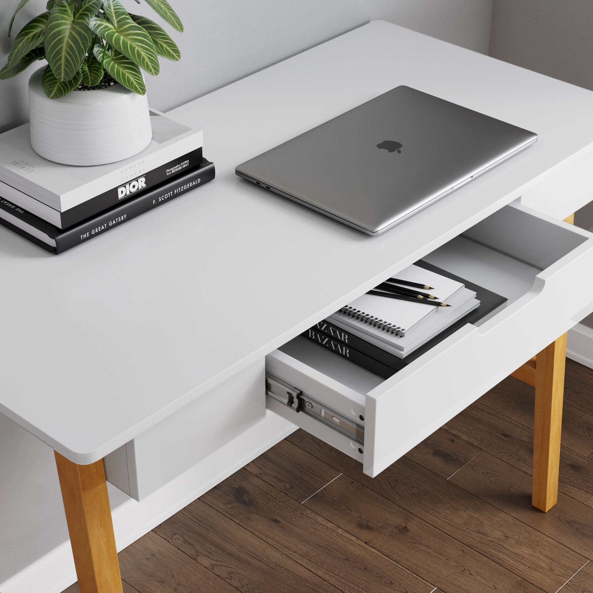 Plain white 2024 desk table