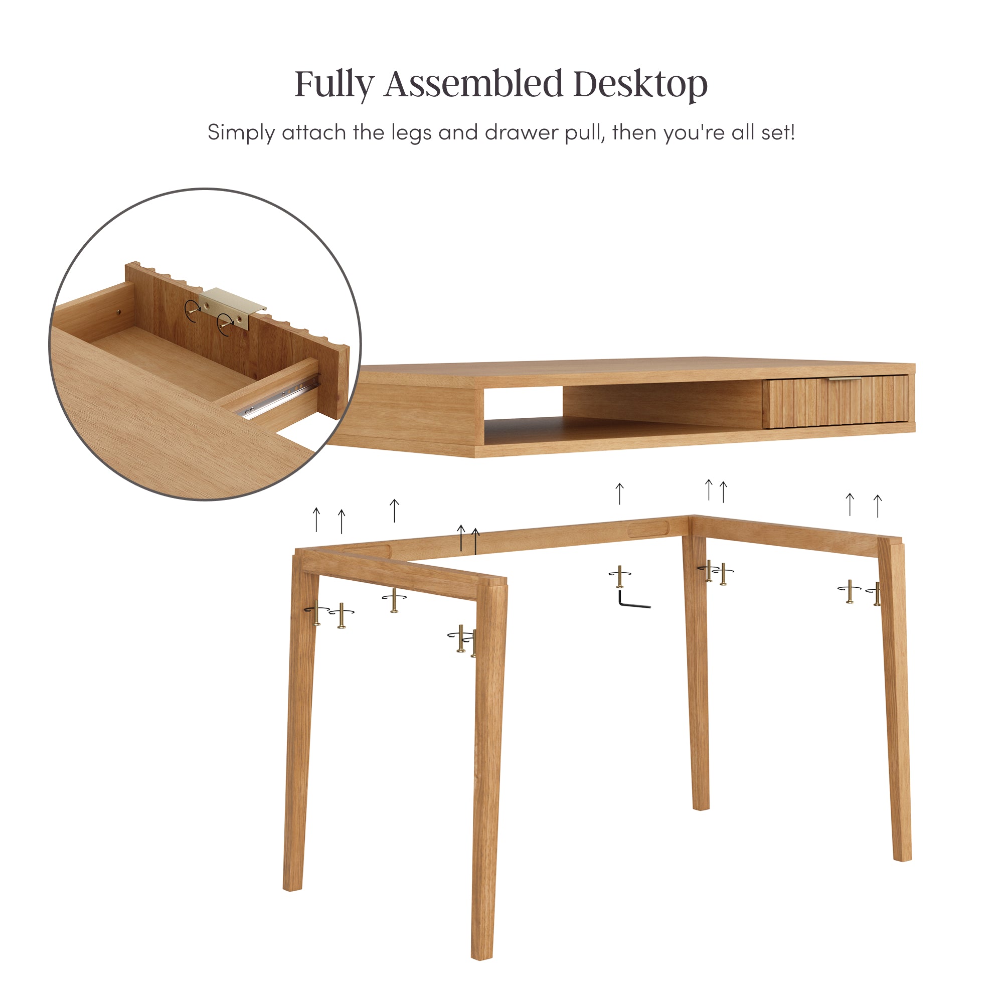 Jasper Bohemian Fluted Desk Wall Unit with Bookshelves | Nathan James