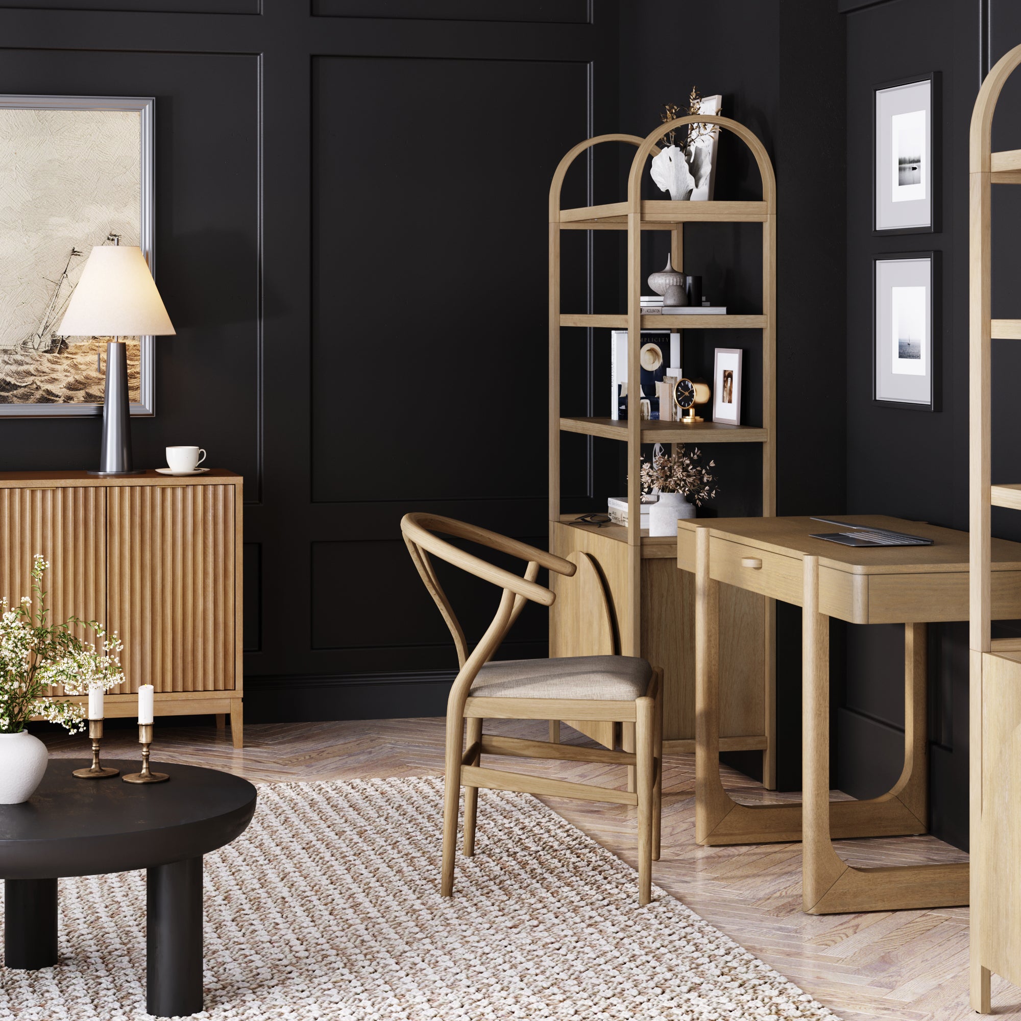 Haley Mid Century Modern Solid Wood Desk with Drawer | Nathan James