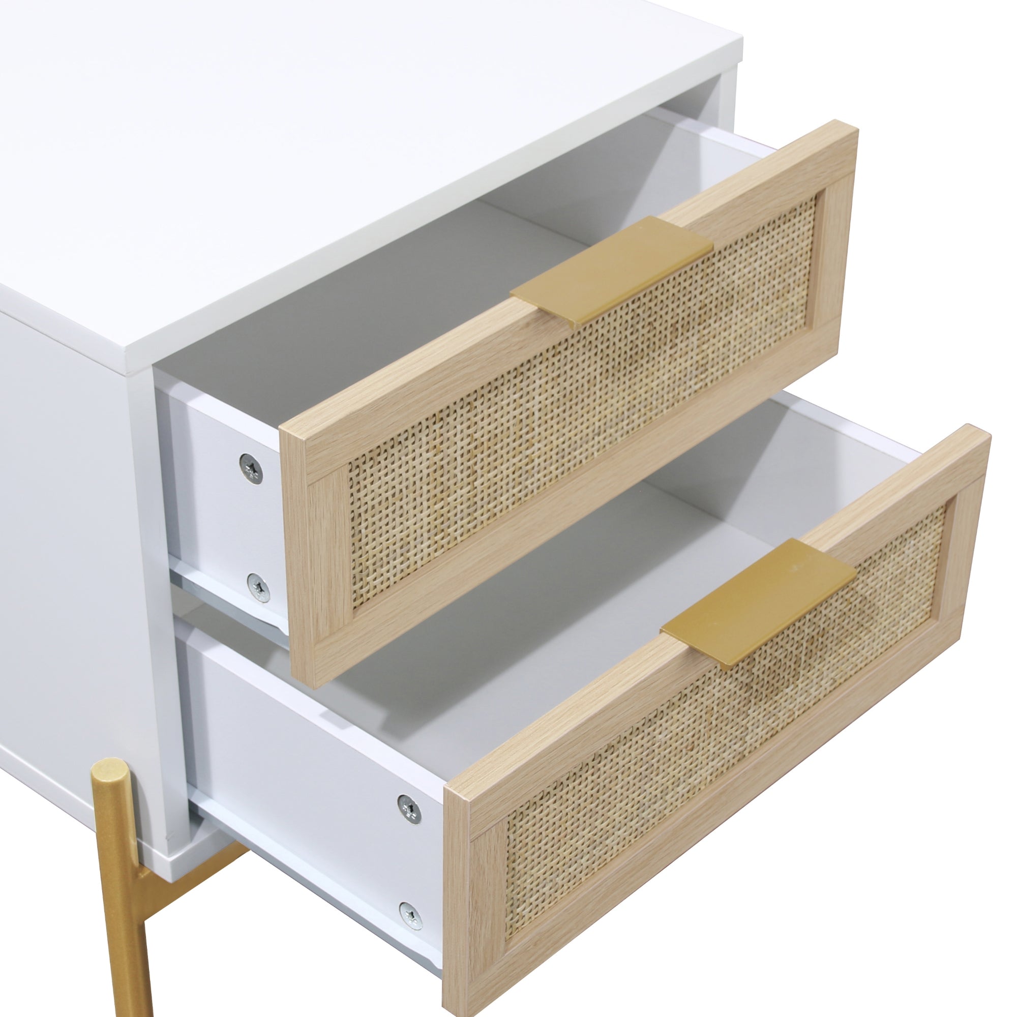 Farmhouse Wood Desk and End Table Bedroom Vanity Set