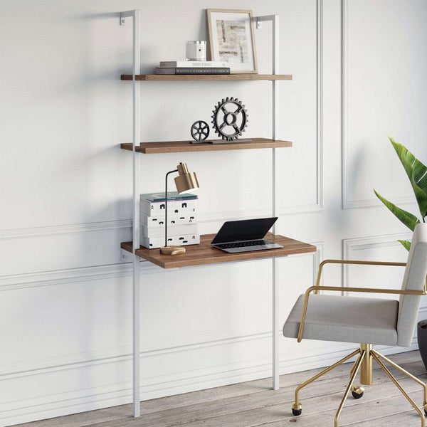 Industrial Modern Bookcase sold Wall Mount Nathan James White