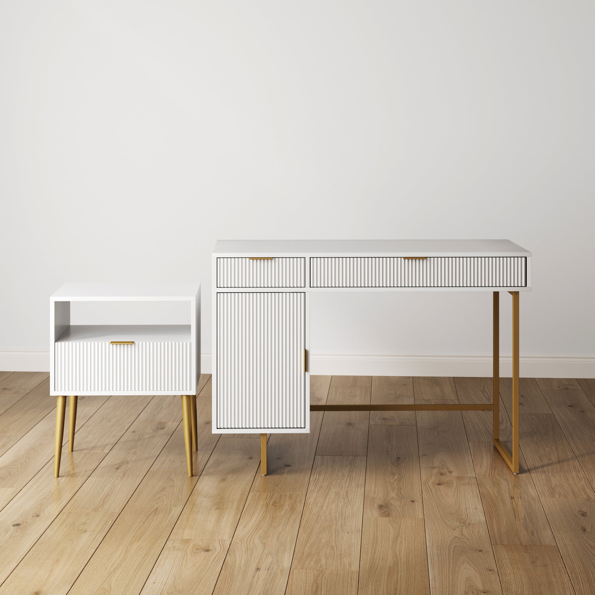 Jacklyn Modern Glam Fluted Nightstand with Drawer | Nathan James