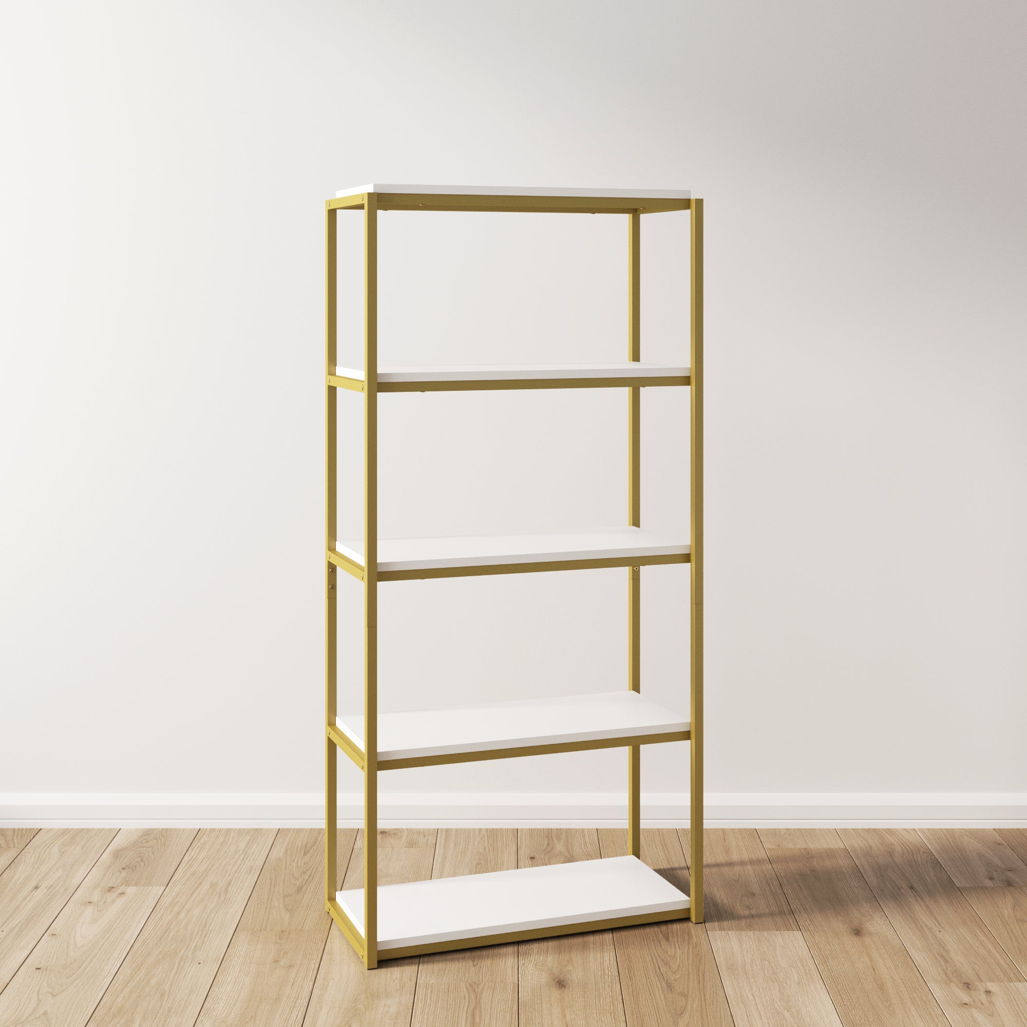 Wood and brass deals bookshelf