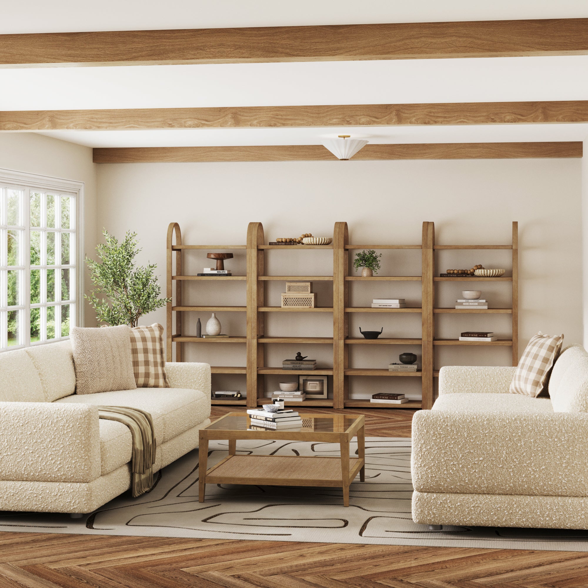 Wooden 6-Tier Arched Open Shelf Etagere Bookcase (Set of 4) - Nathan James