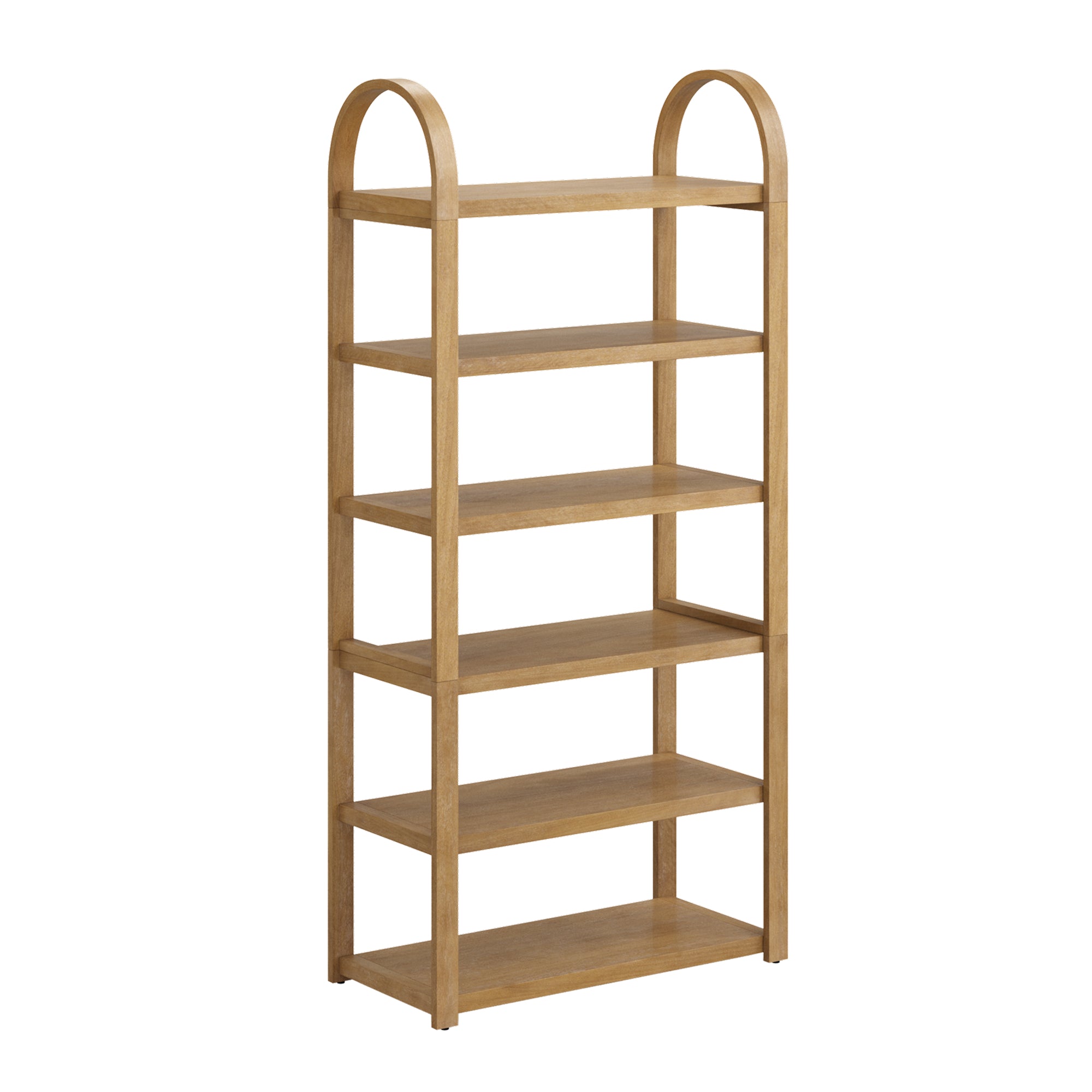 Wooden 6-Tier Arched Open Shelf Etagere Bookcase - Nathan James