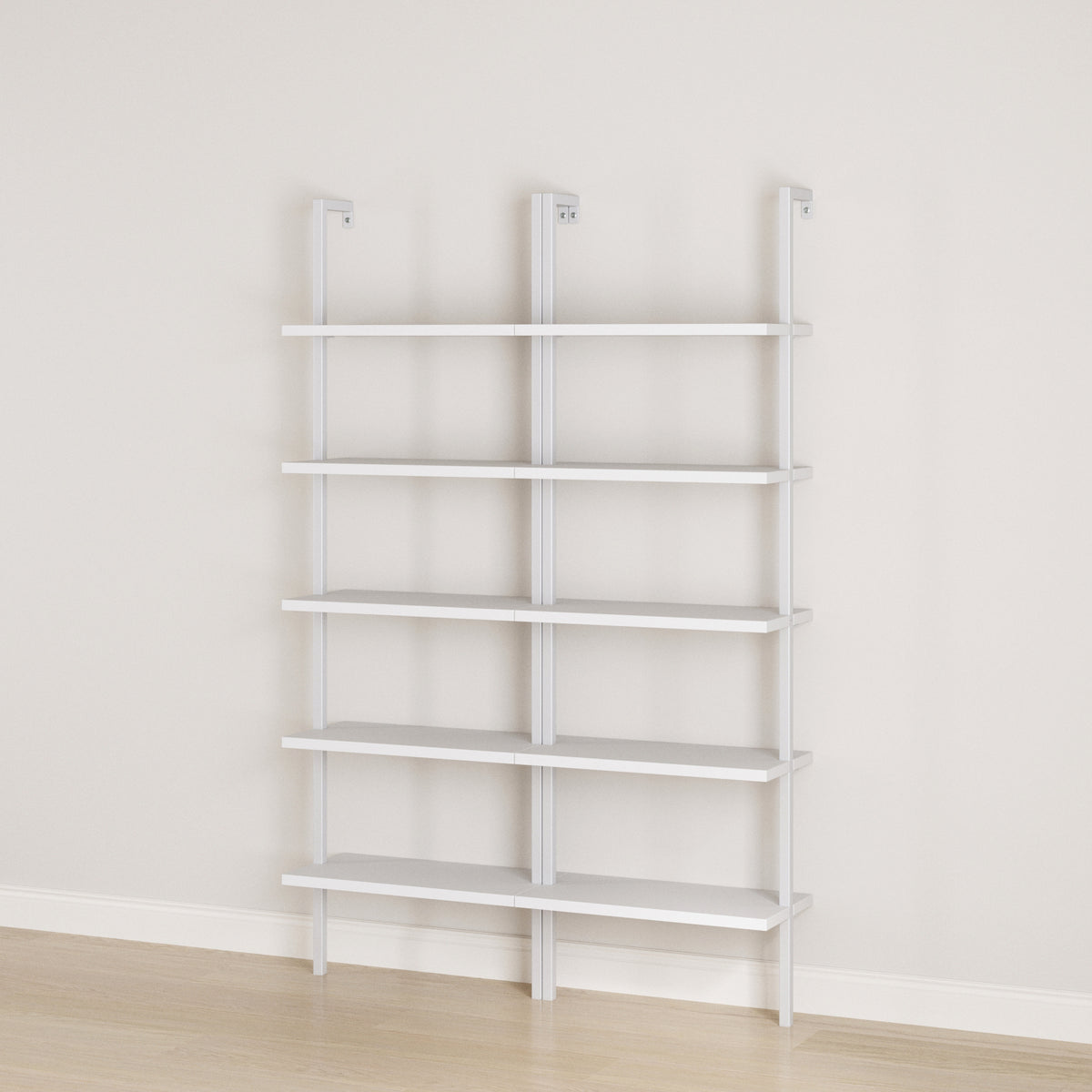 5-Shelf Coastal Ladder Bookshelf White (Set of 2) - Nathan James