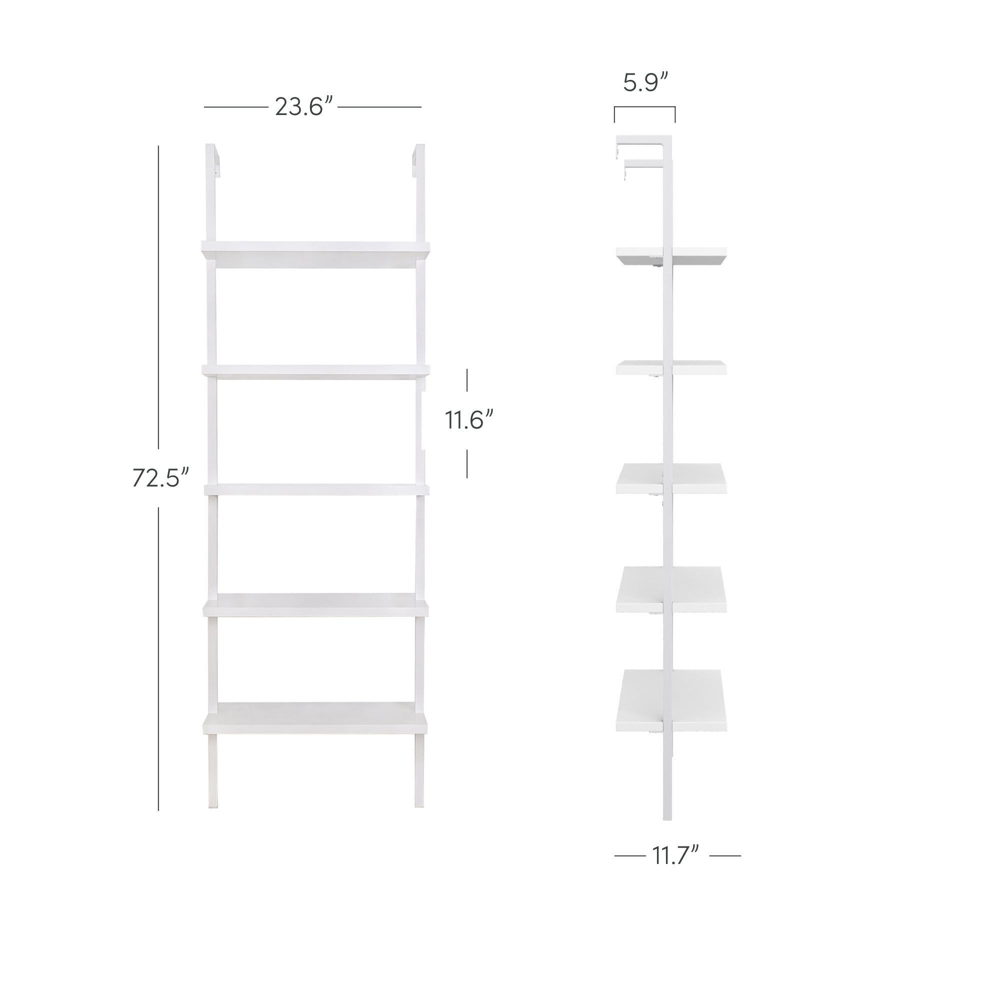 Theo Modern Ladder Bookshelf Wood & Metal | Nathan James