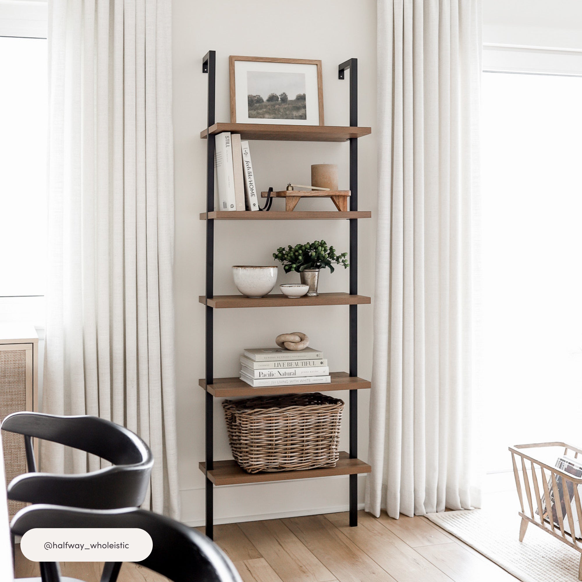 Theo Bookshelf Oak Matte Black Set of 3 | Nathan James