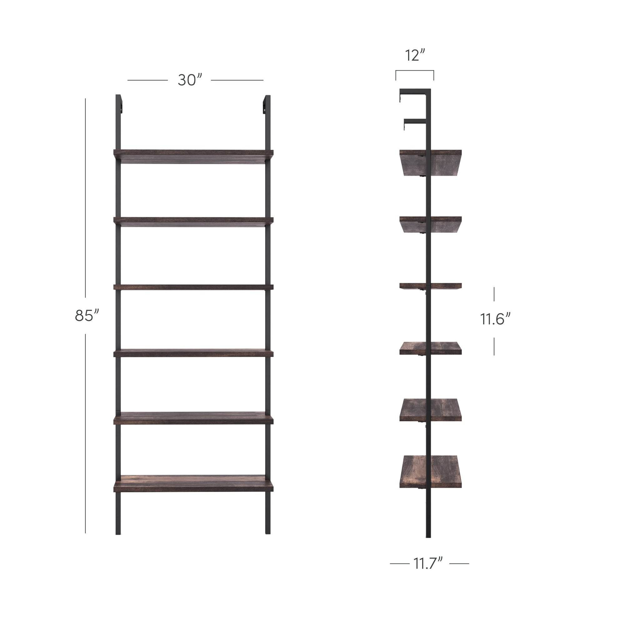 Theo Industrial Ladder Bookshelf Wood & Metal | Nathan James