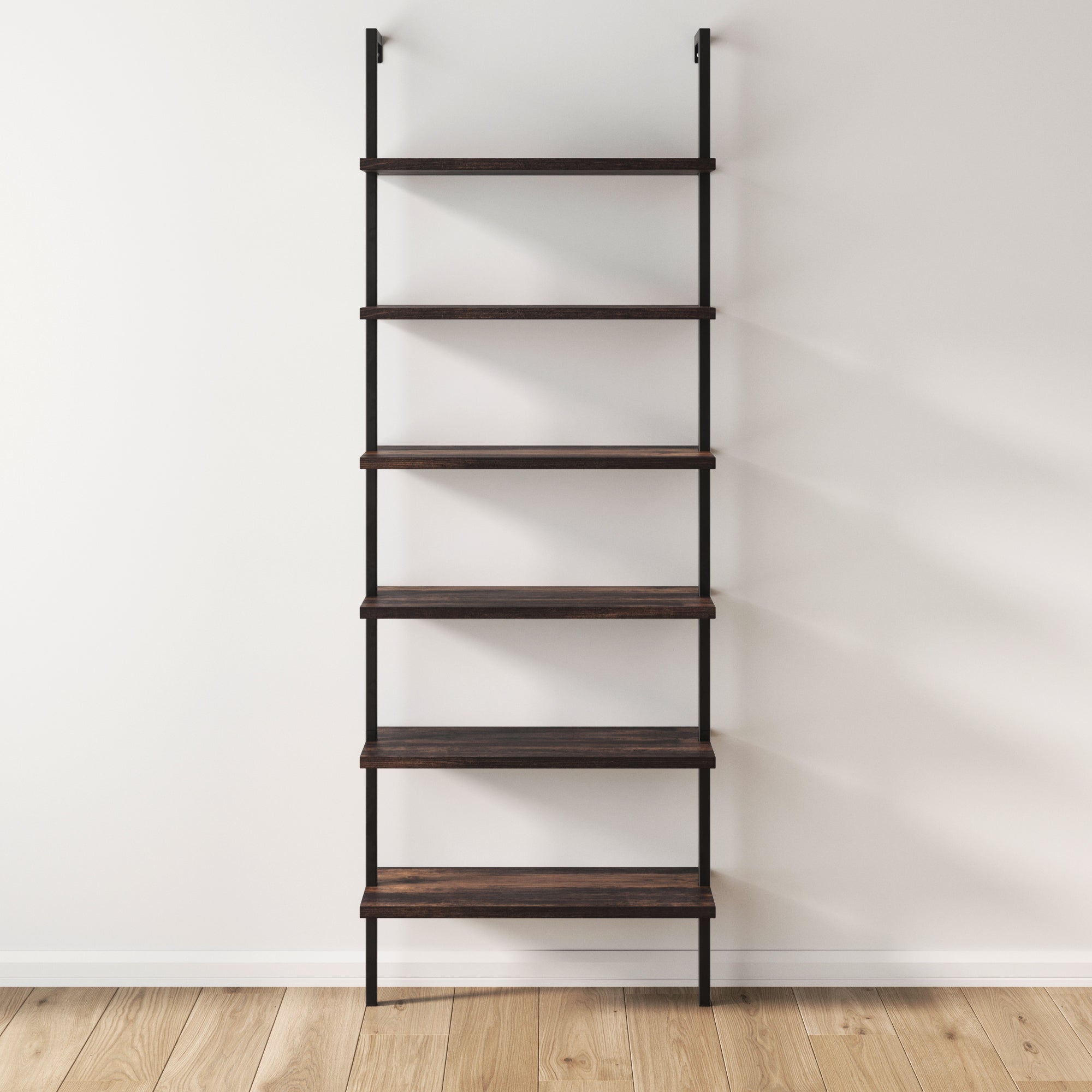 Wood & Metal Ladder Wall Bookshelf