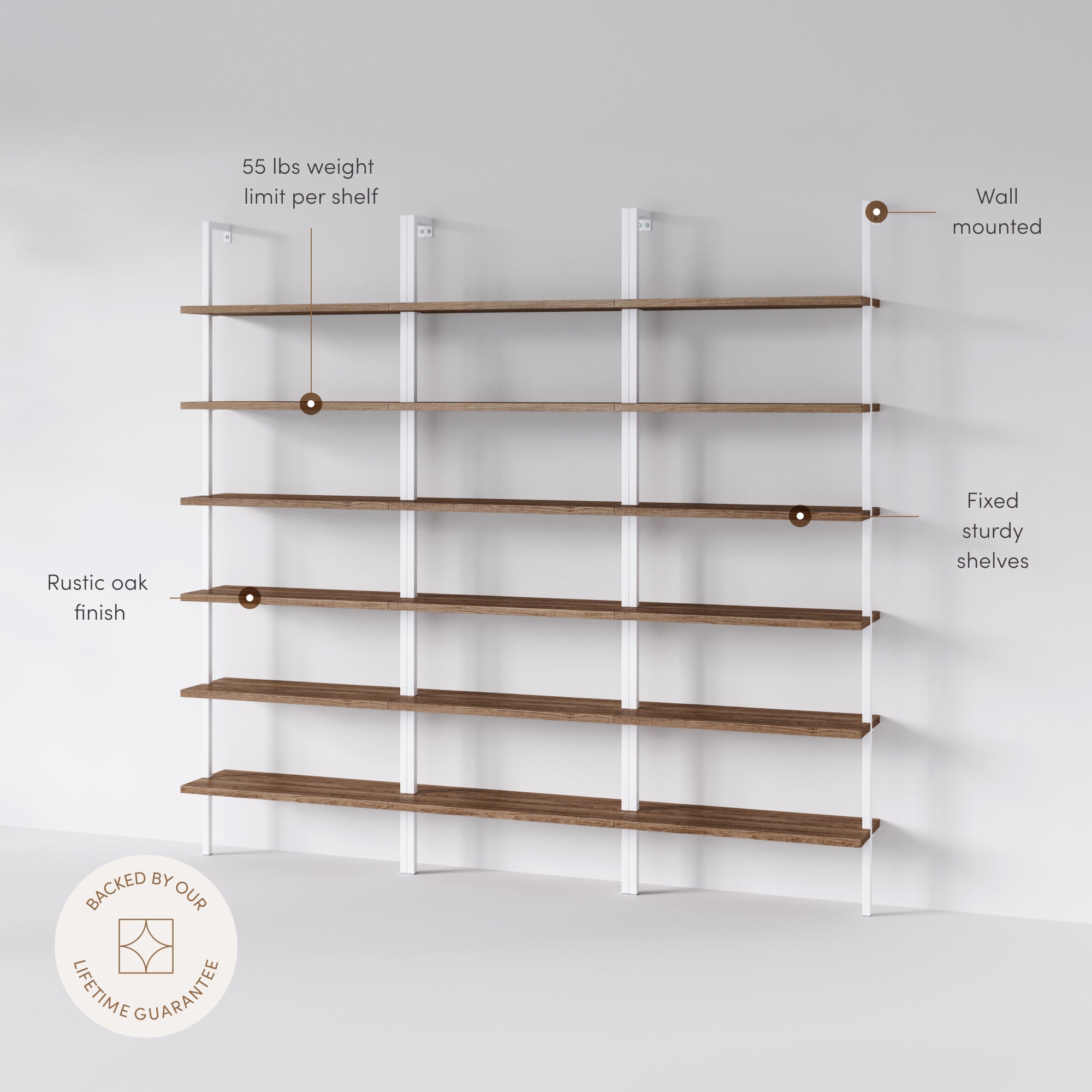 Theo Ladder Matte White Bookshelf Wood & Metal Set of 3 | Nathan James