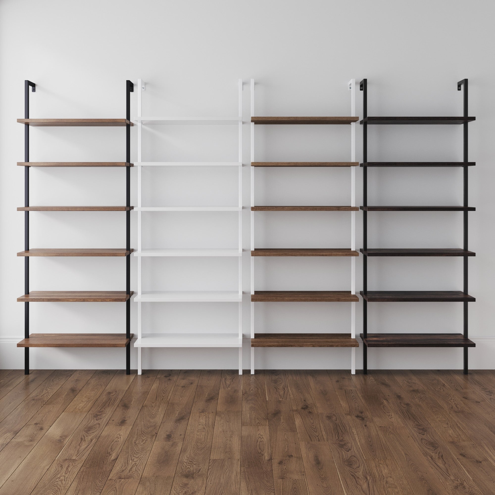 Theo Bookshelf Wood Nutmeg Matte Black 6-Shelf | Nathan James