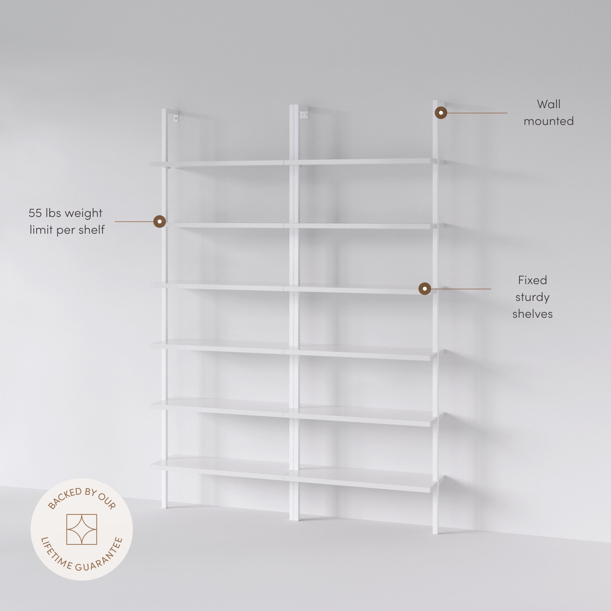 Theo White Ladder Bookshelf Wood & Metal Set of 2 | Nathan James