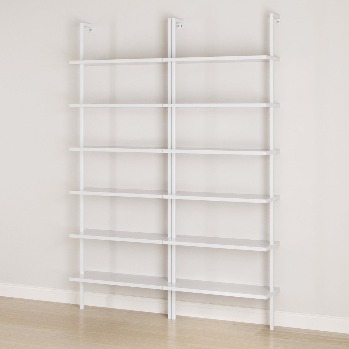 6-Shelf Ladder Bookshelf White (Set of 2) - Nathan James